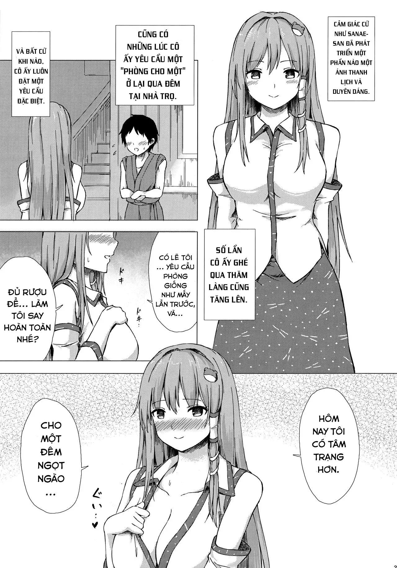HentaiVN.net - Ảnh 25 - Đêm ngọt ngào với Sanae-san. [Sanae-san to Sweet Night; A Sweet Night with Sanae-san] - Chap 1