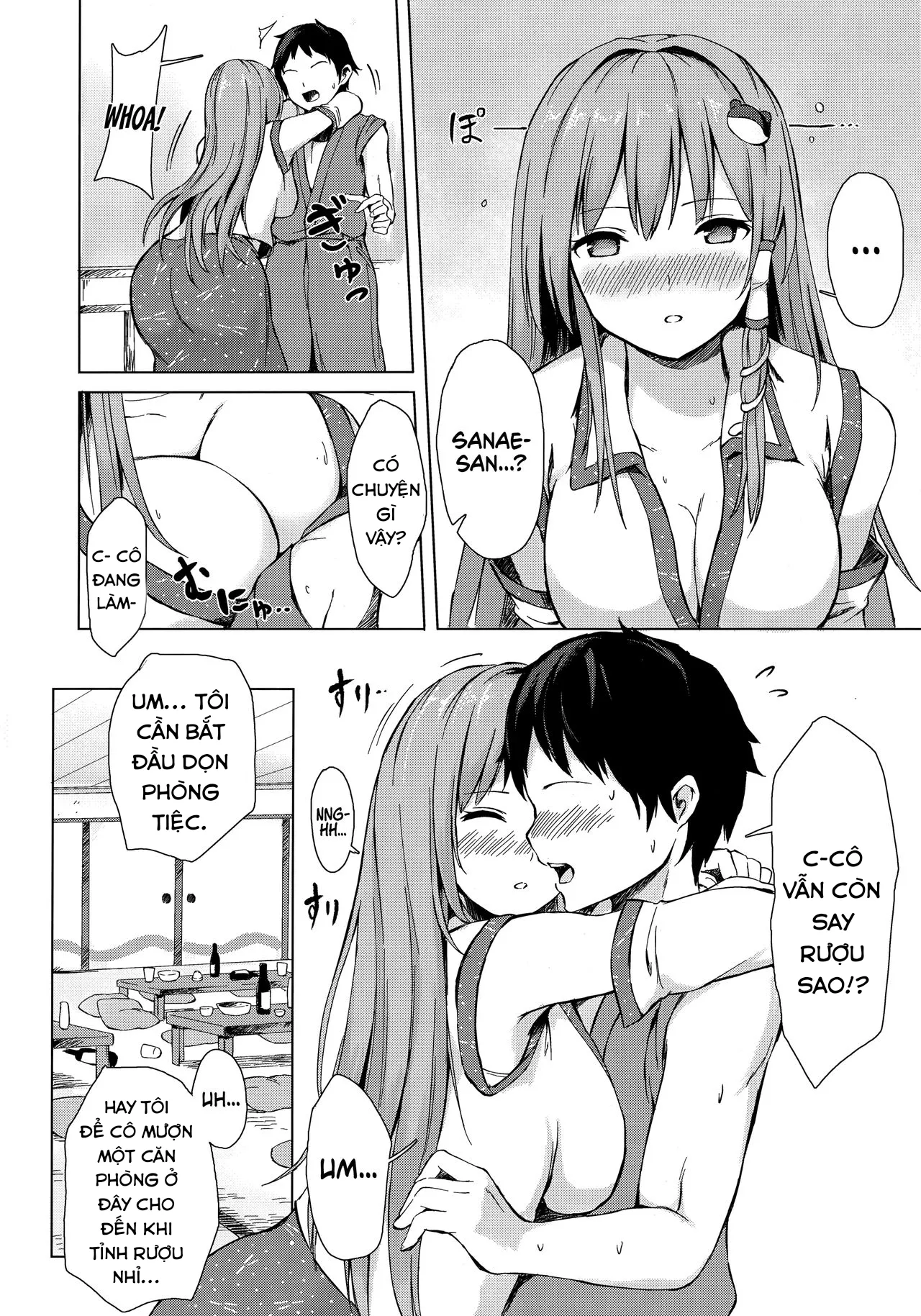 HentaiVN.net - Ảnh 4 - Đêm ngọt ngào với Sanae-san. [Sanae-san to Sweet Night; A Sweet Night with Sanae-san] - Chap 1