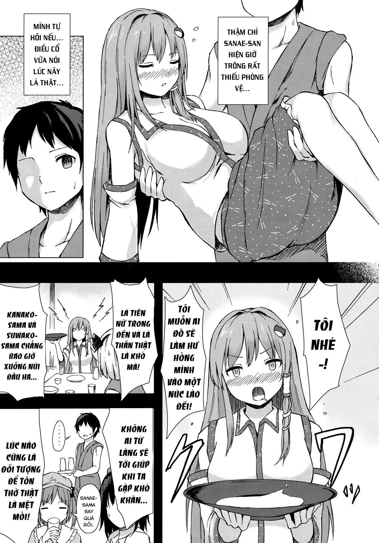 HentaiVN.net - Ảnh 5 - Đêm ngọt ngào với Sanae-san. [Sanae-san to Sweet Night; A Sweet Night with Sanae-san] - Chap 1