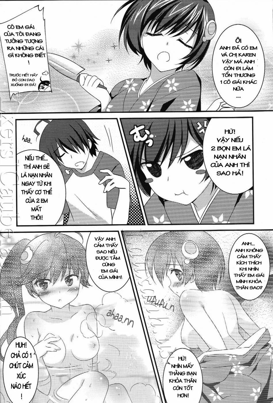 HentaiVN.net - Ảnh 5 - Tsukihi Karen and I Fight Too Much (Bakemonogatari) - Chap 1