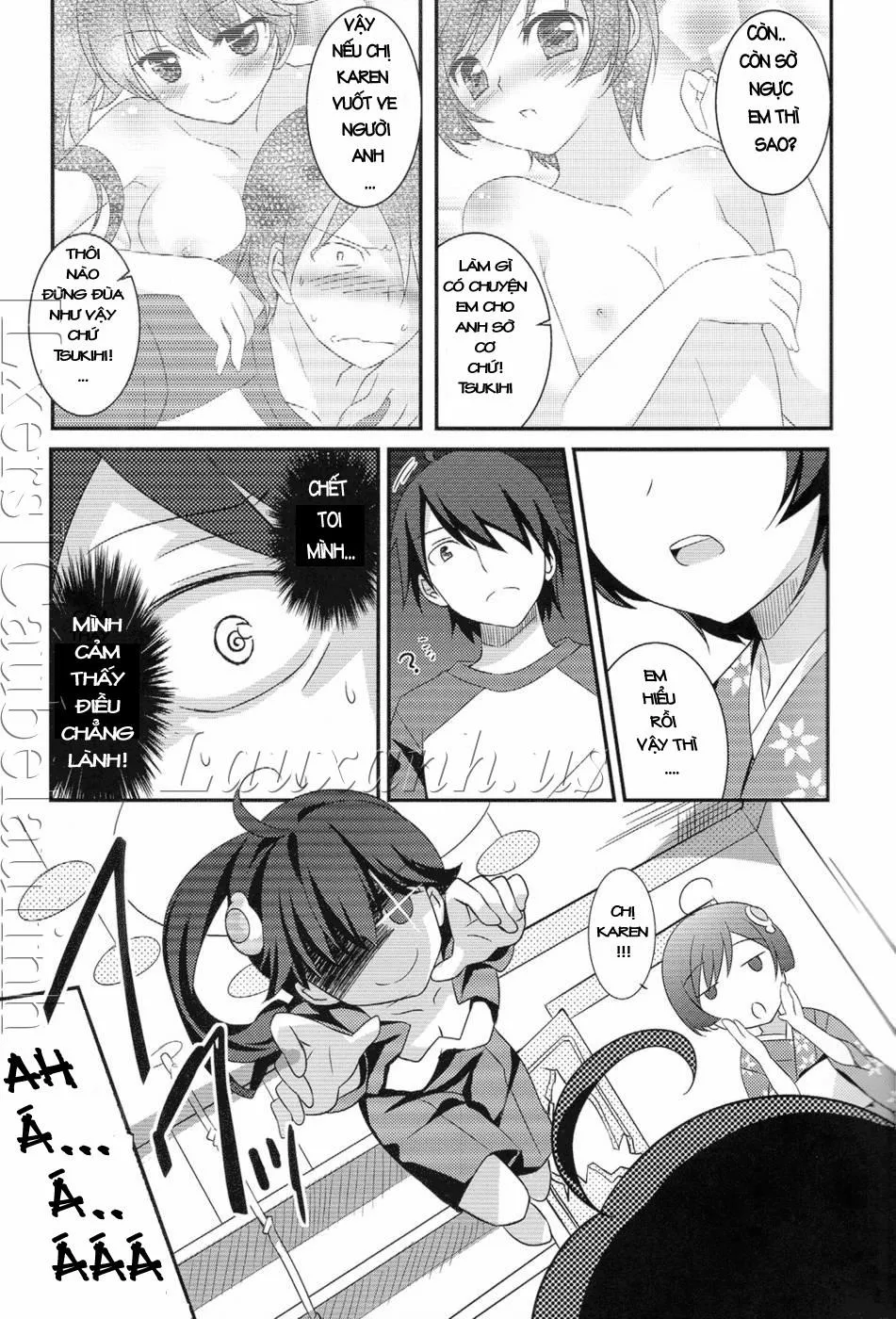 HentaiVN.net - Ảnh 6 - Tsukihi Karen and I Fight Too Much (Bakemonogatari) - Chap 1