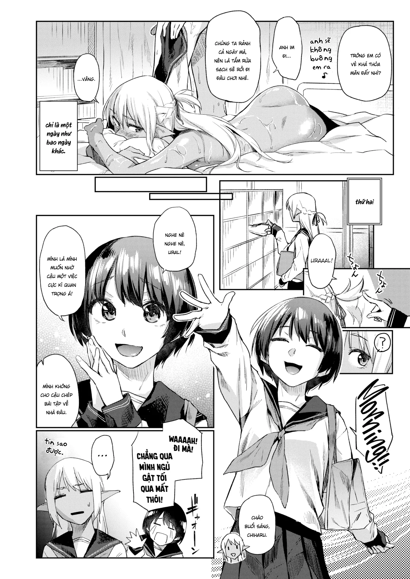 HentaiVN.net - Ảnh 14 - Một nhà cùng nàng nữ sinh elf da ngăm - Chap 1