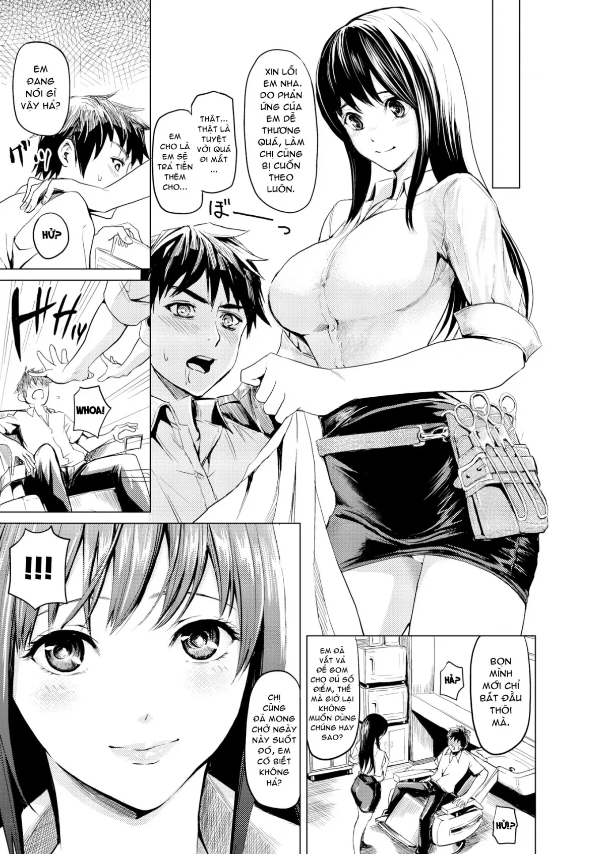 HentaiVN.net - Ảnh 10 - Buổi Cắt Tóc Ái Tình [Welcome to The Barber] - Chap 1
