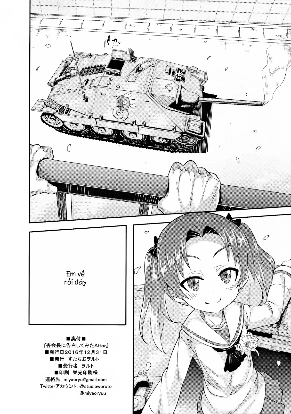 HentaiVN.net - Ảnh 21 - Anzu Kaichou ni Kokuhaku Shite Mita After (Girls Und Panzer) [杏会長に告白してみたAfter] - Chap 1