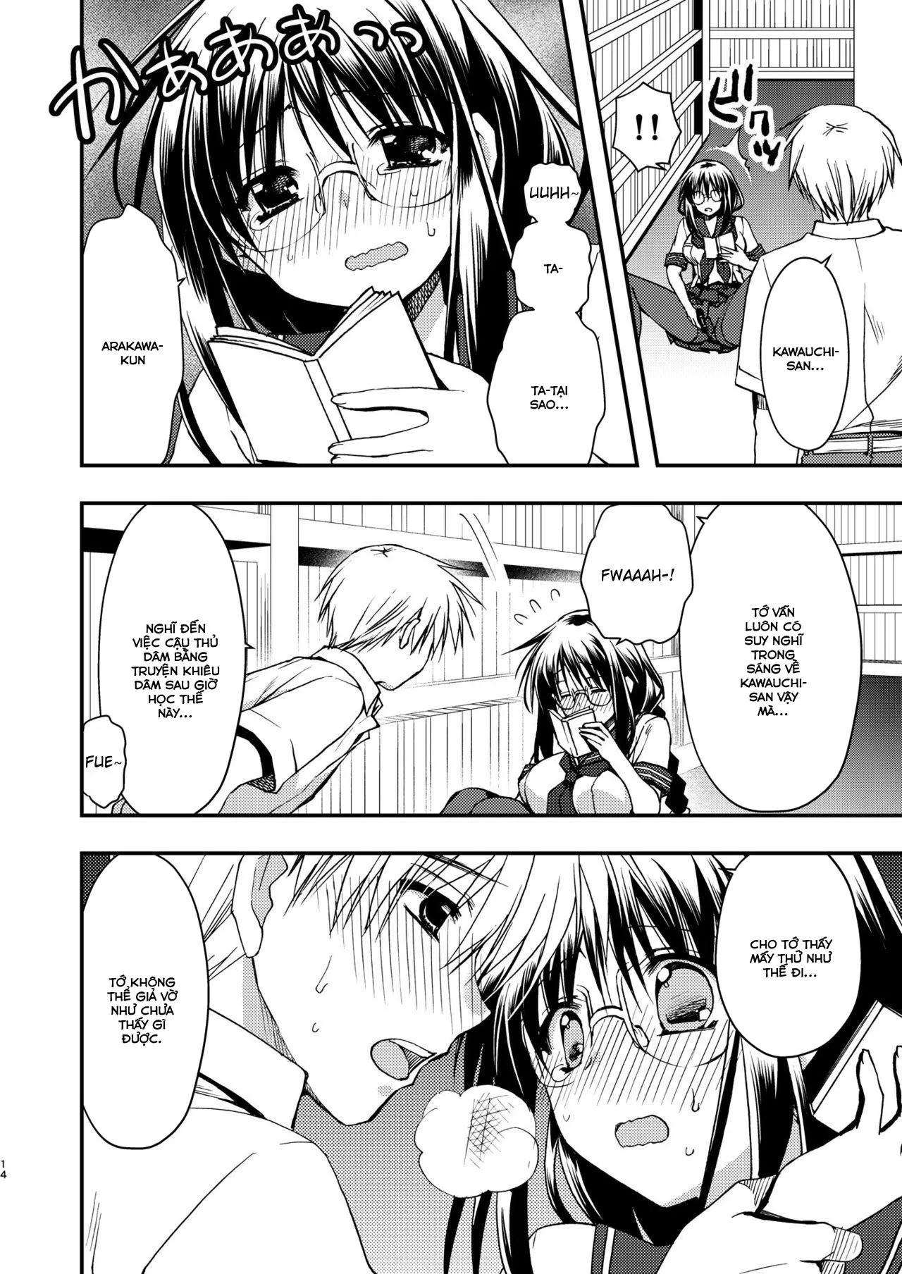 HentaiVN.net - Ảnh 14 - Toshoshitsu no Kanojo - New version [Toshoshitsu no Kanojo | Library Girlfriend ; 図書室の彼女] - Chap 1
