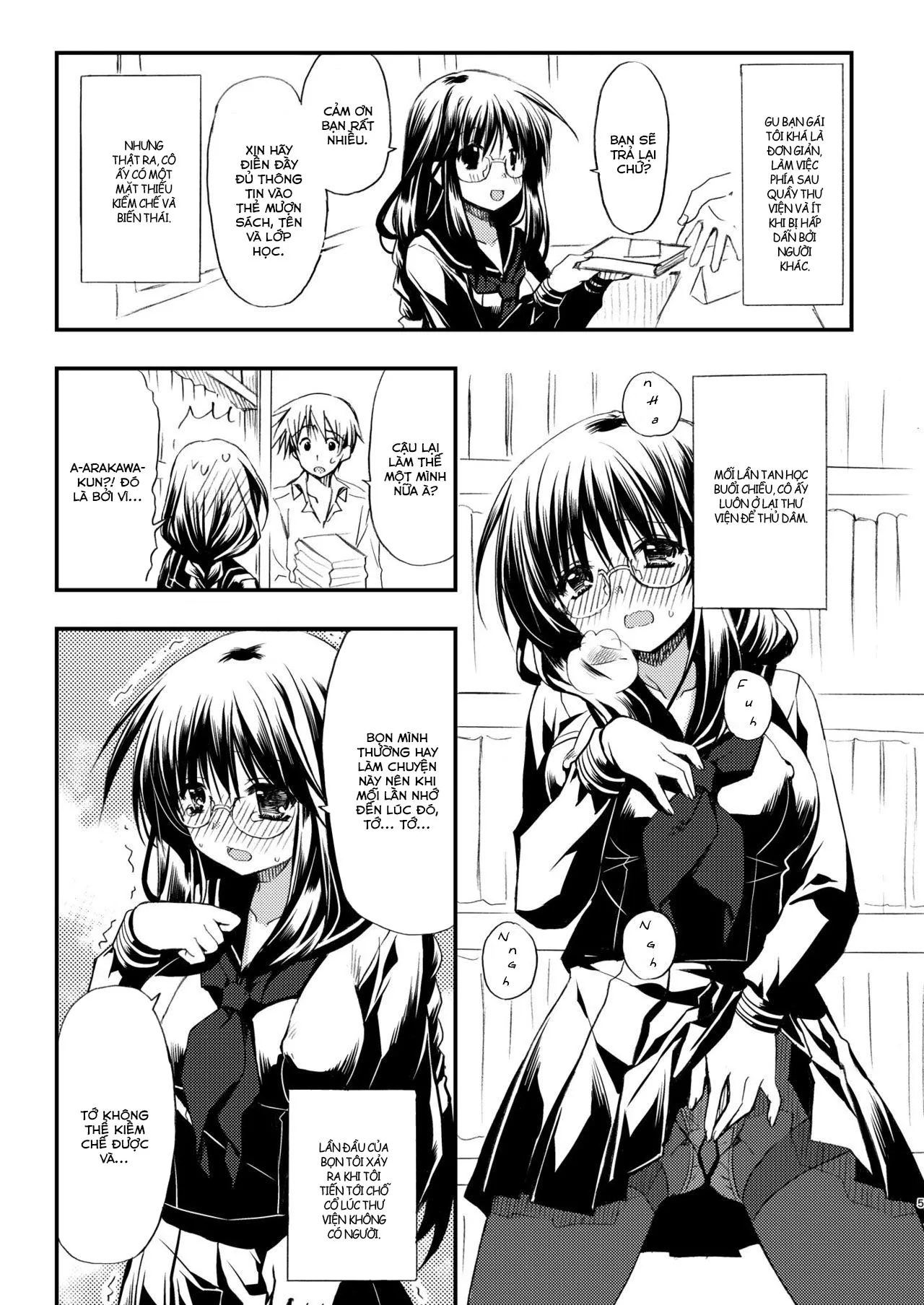 HentaiVN.net - Ảnh 5 - Toshoshitsu no Kanojo - New version [Toshoshitsu no Kanojo | Library Girlfriend ; 図書室の彼女] - Chap 1