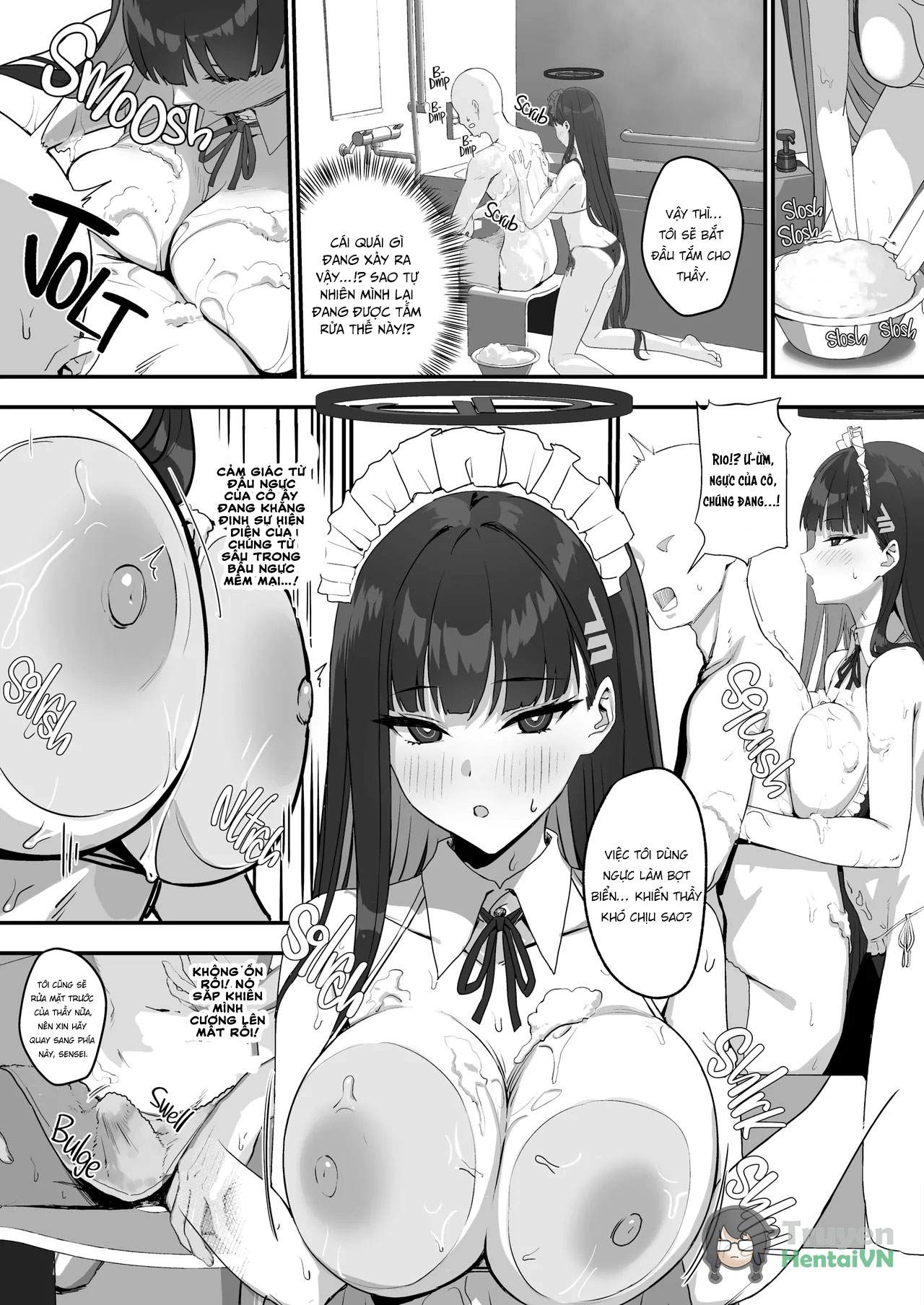 HentaiVN.net - Ảnh 10 - Tsukatsuki Rio no Maid Seikatsu (Blue Archive) - Chap 1