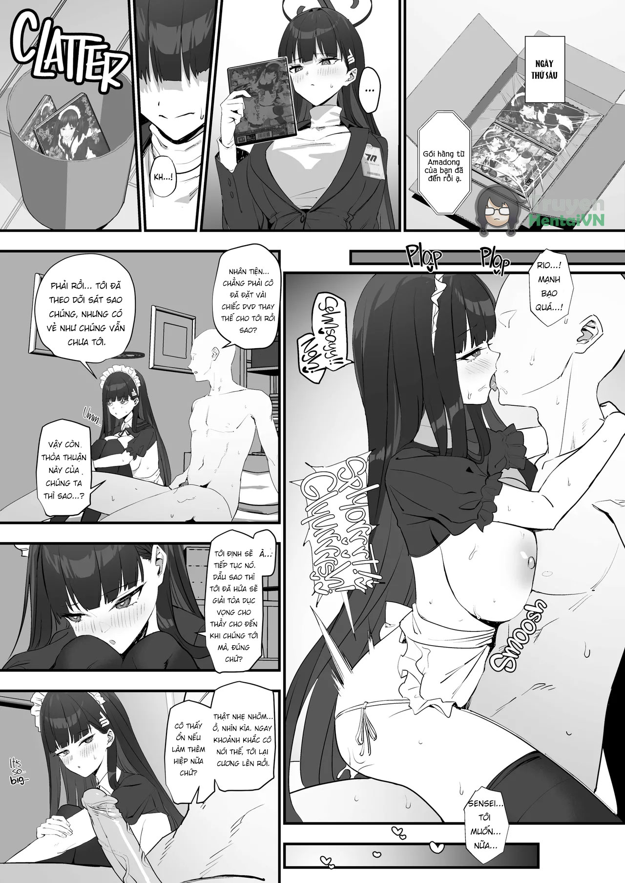 HentaiVN.net - Ảnh 24 - Tsukatsuki Rio no Maid Seikatsu (Blue Archive) - Chap 1