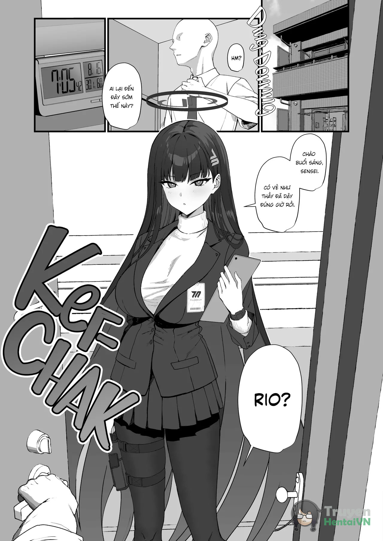 HentaiVN.net - Ảnh 4 - Tsukatsuki Rio no Maid Seikatsu (Blue Archive) - Chap 1