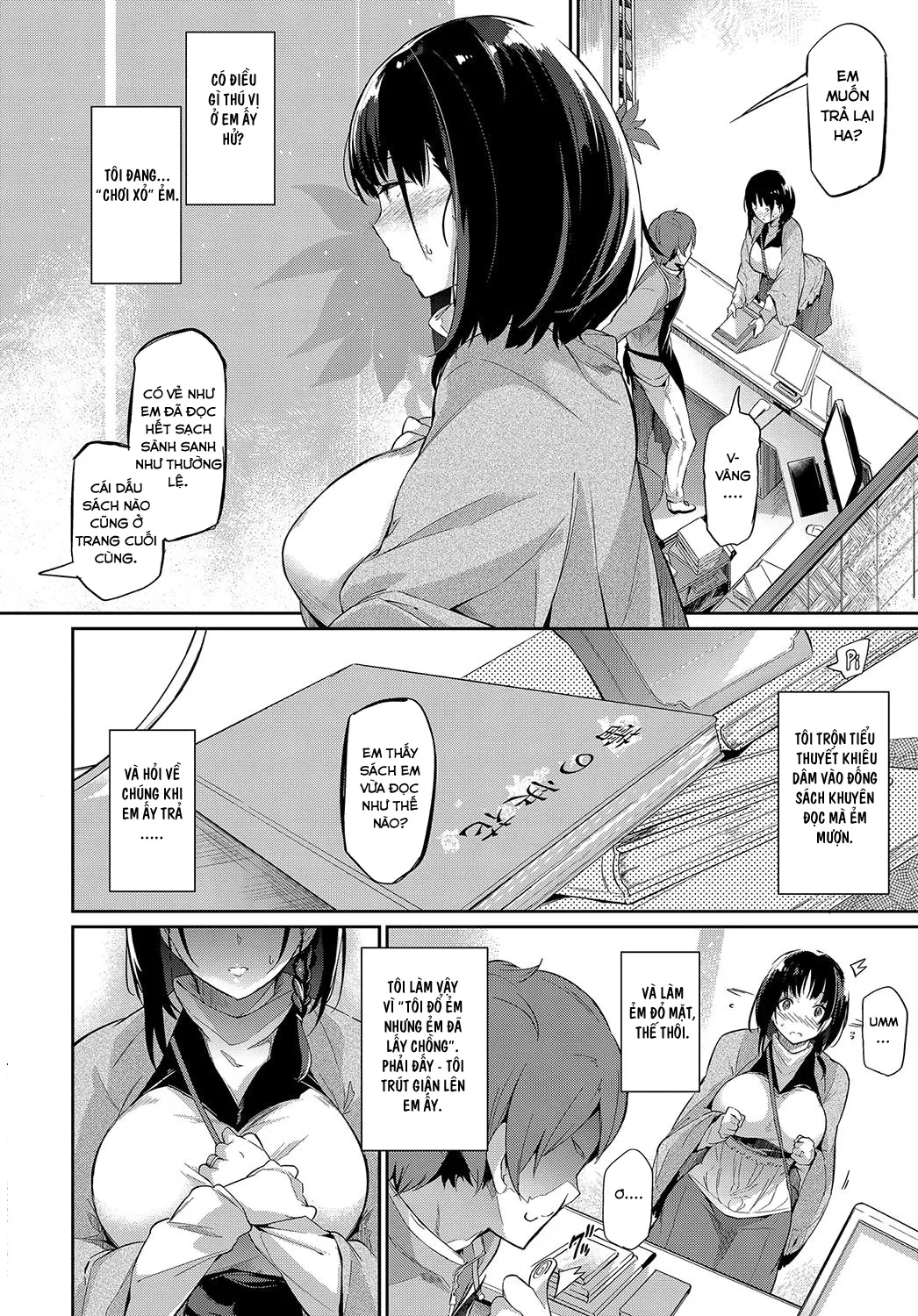 HentaiVN.net - Ảnh 5 - Những trang sách hồng và Con Cá Chà Bặc [Between the Bookshelves] - Chap 1