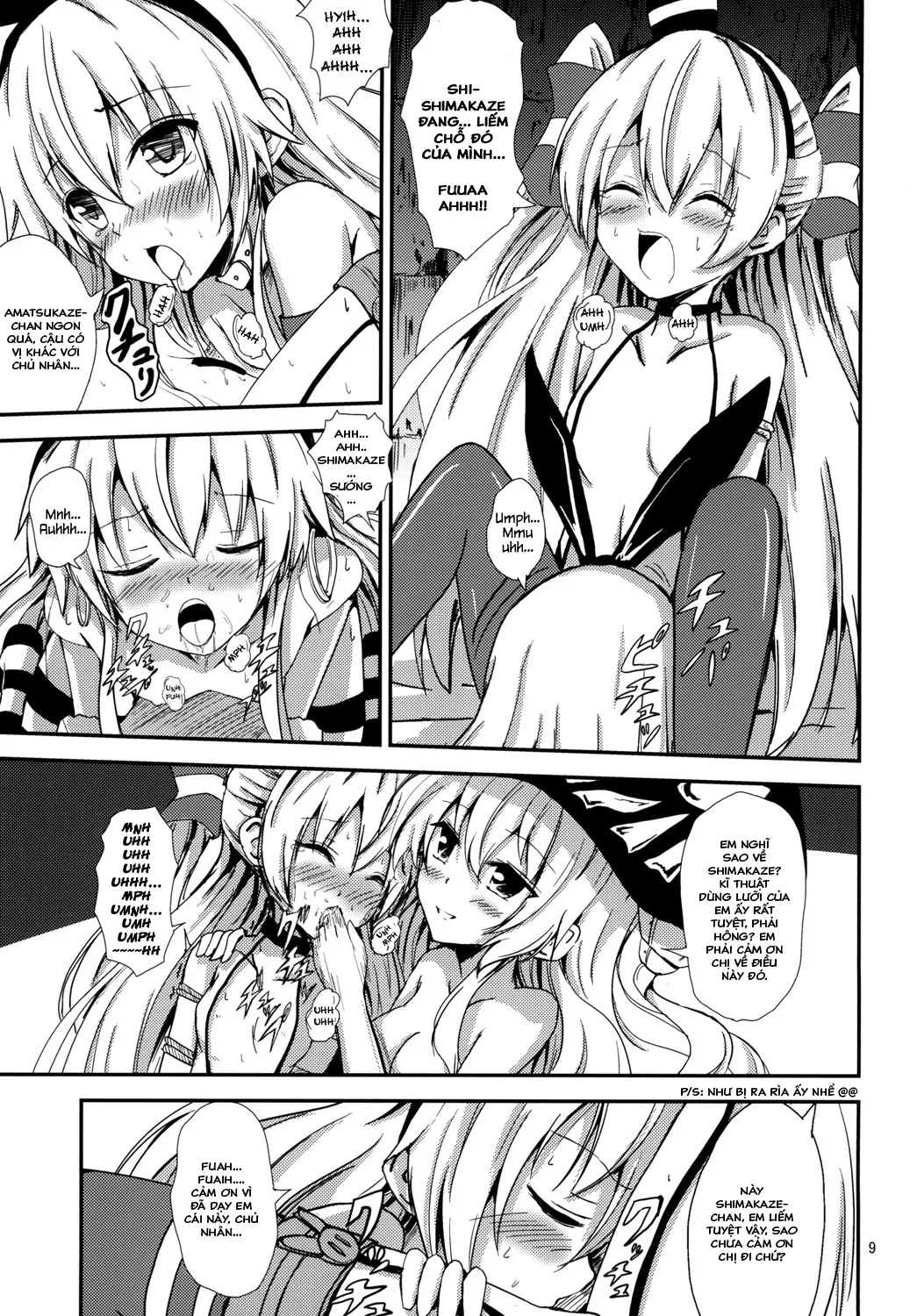 HentaiVN.net - Ảnh 11 - Kuubo Wo-Kyuu-chan no Shimakaze Yuri Dorei Choukyou ~Amatsukaze-chan to Issho Hen~ (Kantai Collection -KanColle-) [空母ヲ級ちゃんの島風百合奴隷調教～天津風ちゃんと一緒編～] - Chap 1