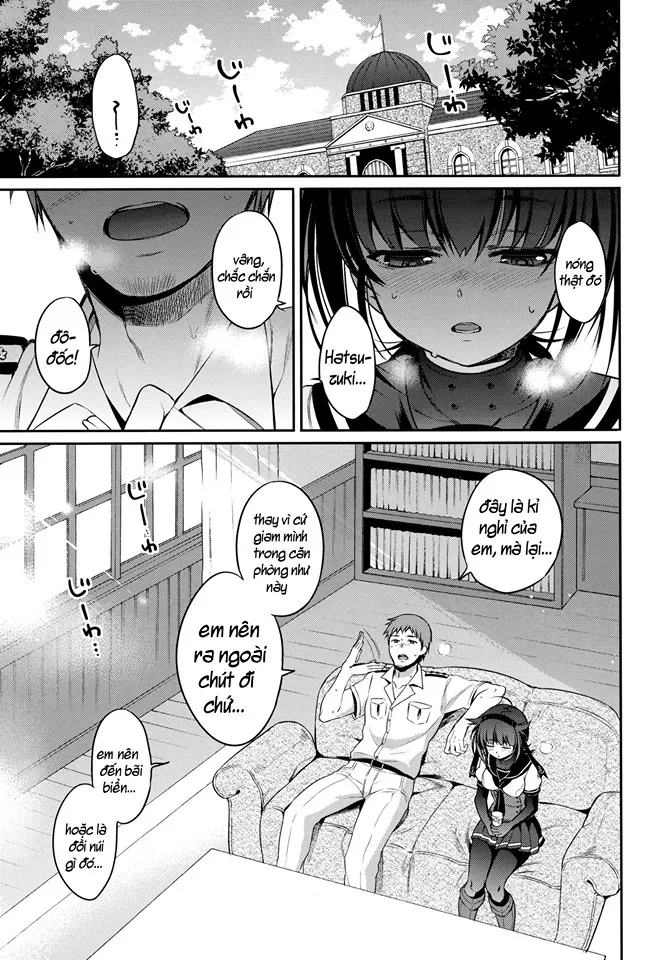 HentaiVN.net - Ảnh 4 - Hatsuzuki to Muremure Muramura Natsu Ecchi! (Kantai Collection -KanColle-) [初月とムレムレムラムラ夏えっち! (艦隊これくしょん -艦これ-)] - Chap 1