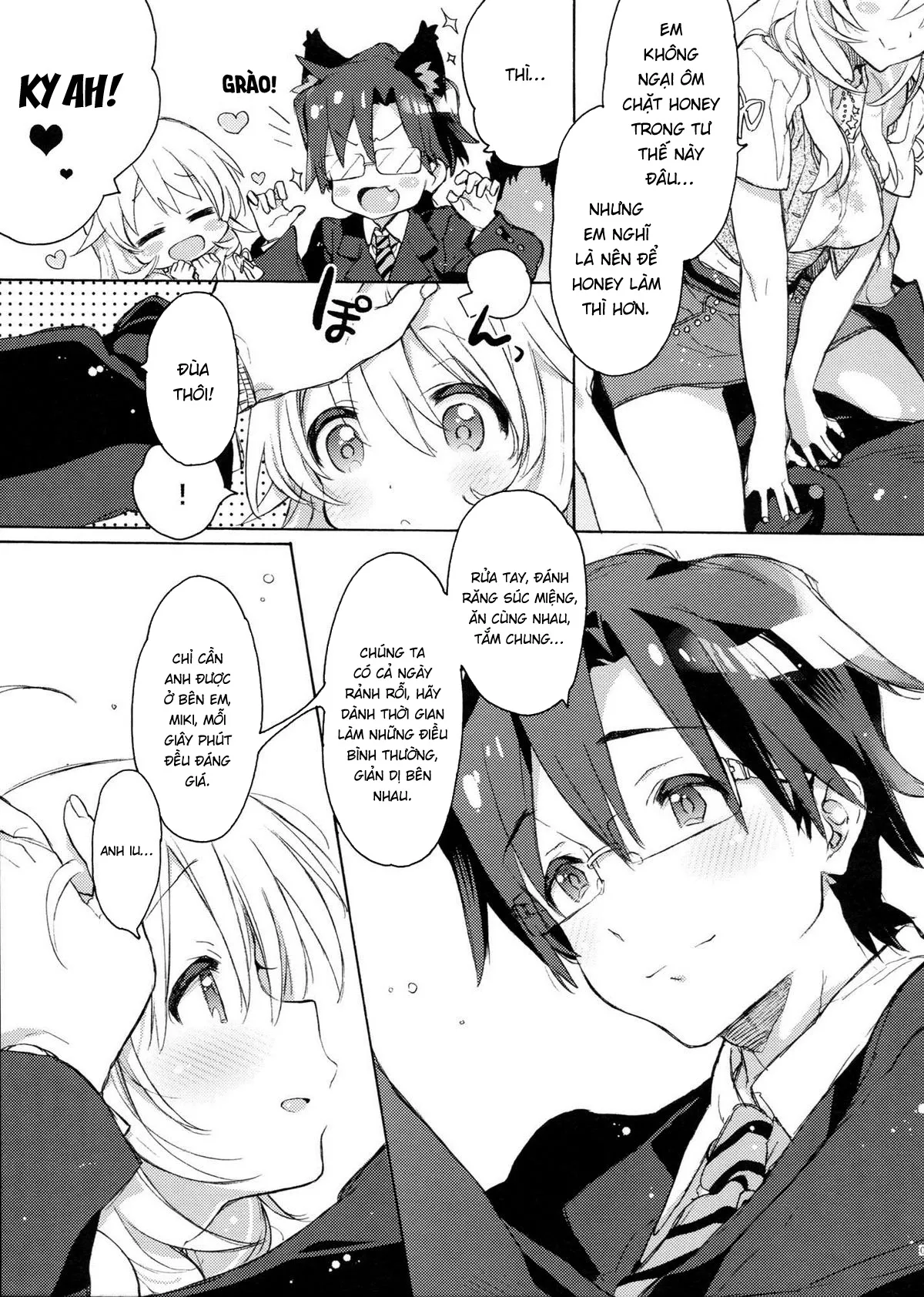 HentaiVN.net - Ảnh 9 - Miki Hoshii series [Honey to Miki to Kono Omoi; Honey and Miki's Feelings; 2nd bell; Sekaijuu no Hana o Motte Kimi ni Aisareni Kitanda; MIRACLE STARTER; Kawaigatte, Kawaigararete; Koremade no Ohanashi.] - Chap 1
