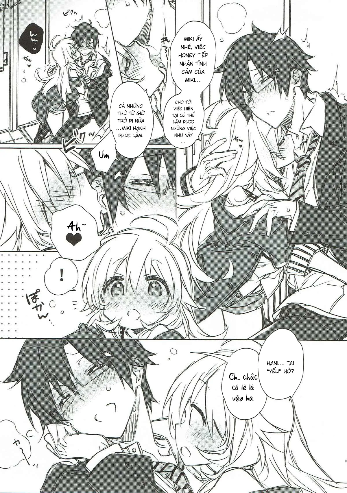 HentaiVN.net - Ảnh 5 - Miki Hoshii series [Honey to Miki to Kono Omoi; Honey and Miki's Feelings; 2nd bell; Sekaijuu no Hana o Motte Kimi ni Aisareni Kitanda; MIRACLE STARTER; Kawaigatte, Kawaigararete; Koremade no Ohanashi.] - Chap 5