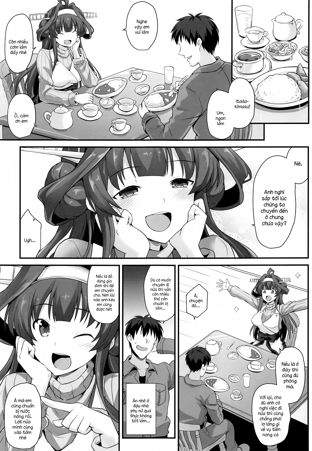 HentaiVN.net - Ảnh 4 - Kongou-chan to Love Love Shinkon Play [金剛ちゃんとラブラブ新婚プレイ] - Chap 1