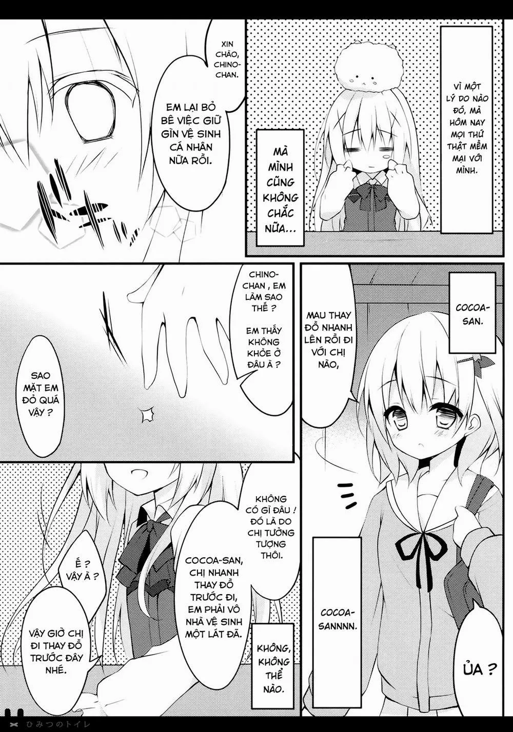 HentaiVN.net - Ảnh 5 - Himitsu no Toire (Gochuumon wa Usagi desu ka?) - Chap 1