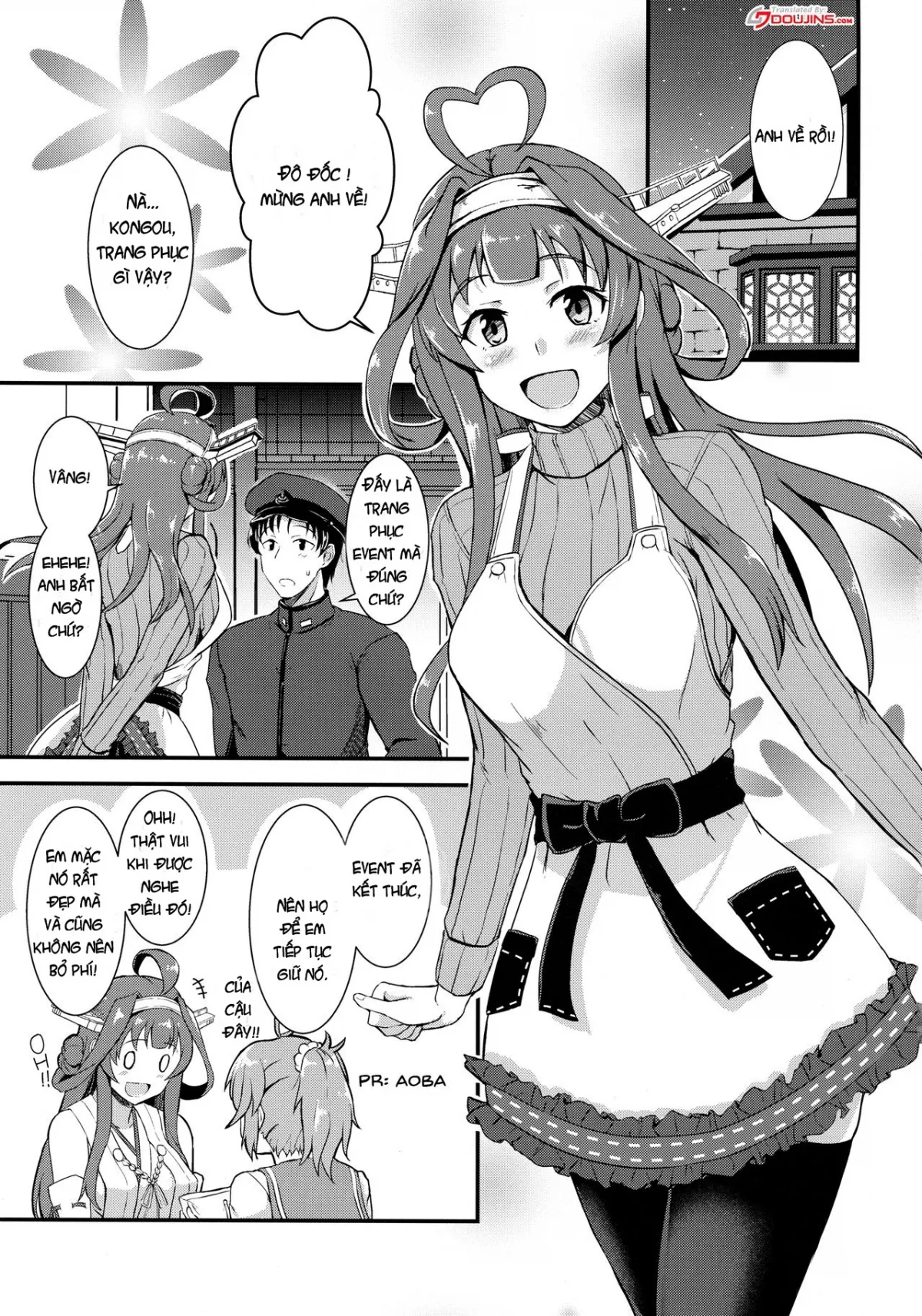 HentaiVN.net - Ảnh 4 - Apron Kongou no Osasoi (Kantai Collection, -KanColle-) - Chap 1