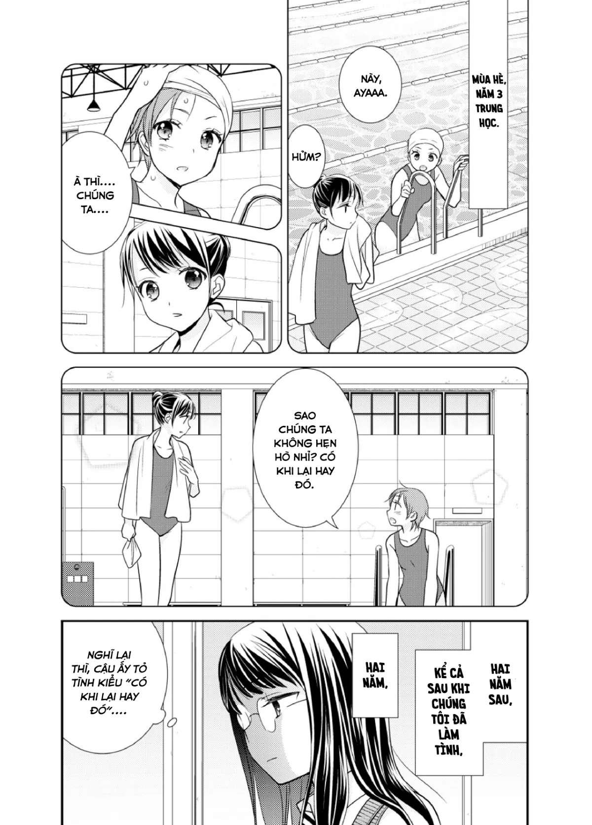 HentaiVN.net - Ảnh 10 - Tại sao cậu không nói yêu tớ? [Joshi Kouishitsu Suieibu, Phòng thay đồ nữ] - Chap 1