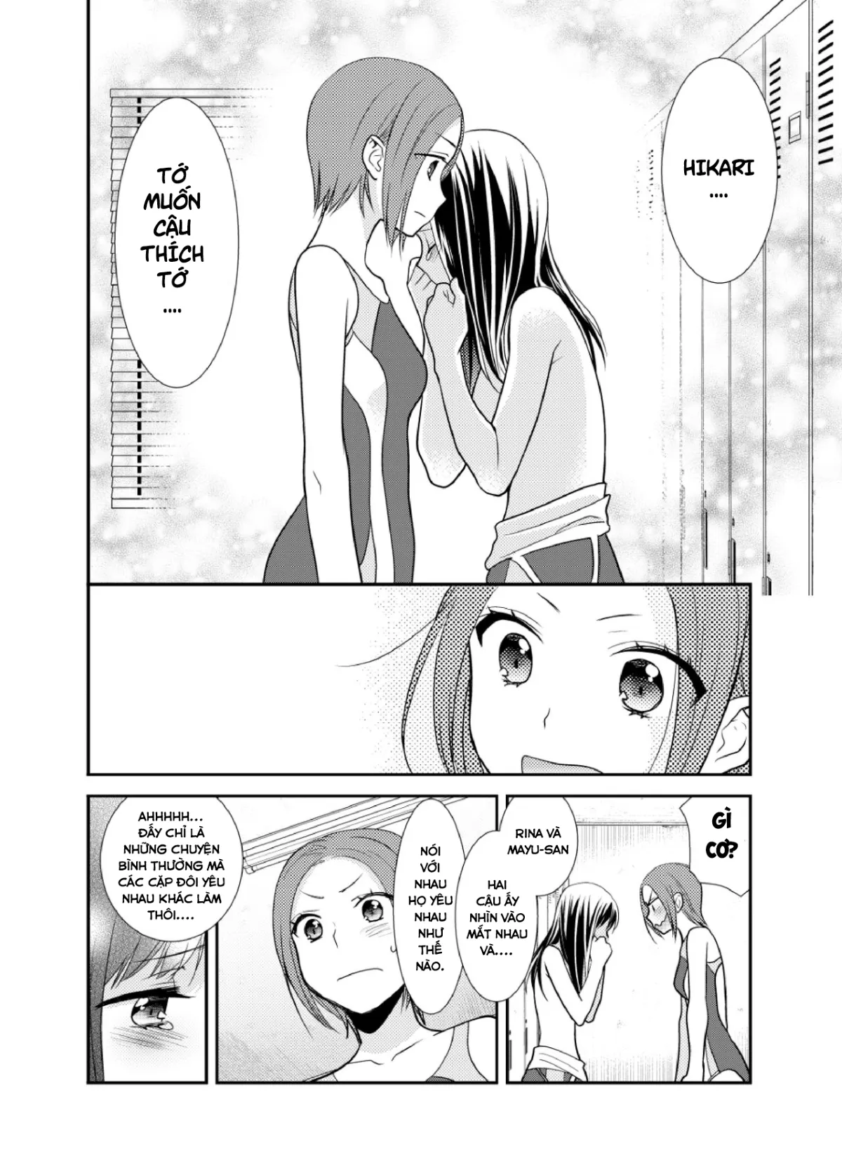 HentaiVN.net - Ảnh 21 - Tại sao cậu không nói yêu tớ? [Joshi Kouishitsu Suieibu, Phòng thay đồ nữ] - Chap 1