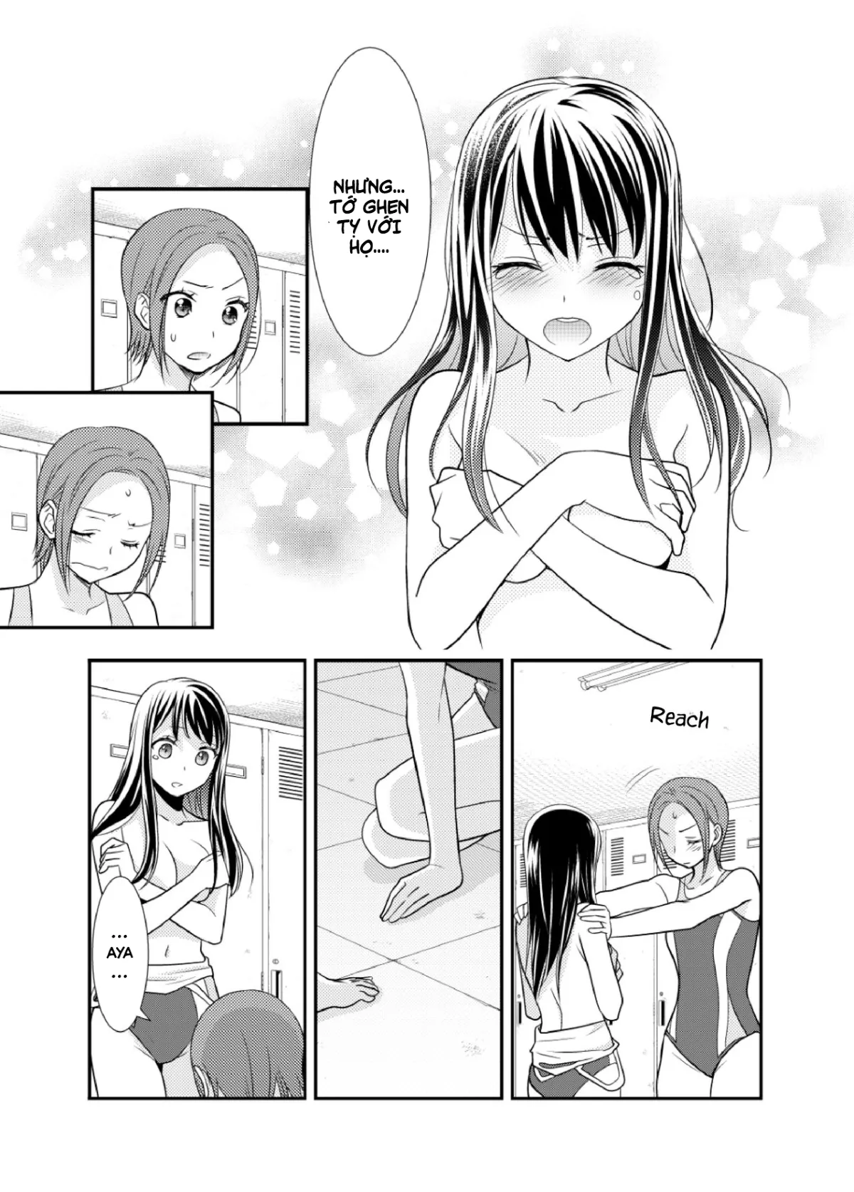 HentaiVN.net - Ảnh 22 - Tại sao cậu không nói yêu tớ? [Joshi Kouishitsu Suieibu, Phòng thay đồ nữ] - Chap 1
