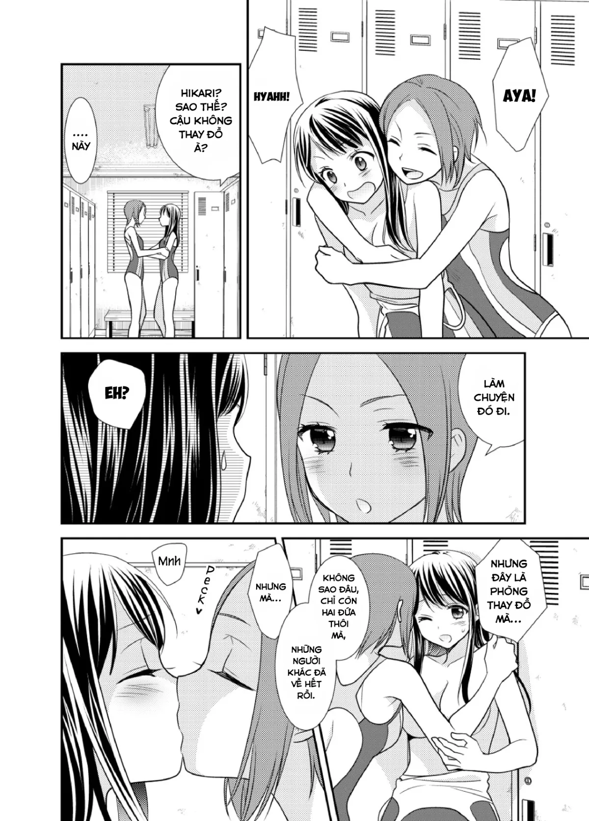 HentaiVN.net - Ảnh 5 - Tại sao cậu không nói yêu tớ? [Joshi Kouishitsu Suieibu, Phòng thay đồ nữ] - Chap 1