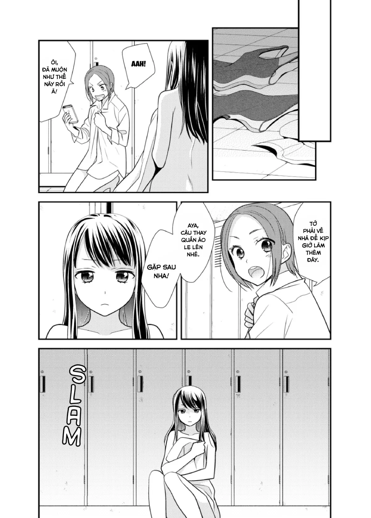 HentaiVN.net - Ảnh 8 - Tại sao cậu không nói yêu tớ? [Joshi Kouishitsu Suieibu, Phòng thay đồ nữ] - Chap 1