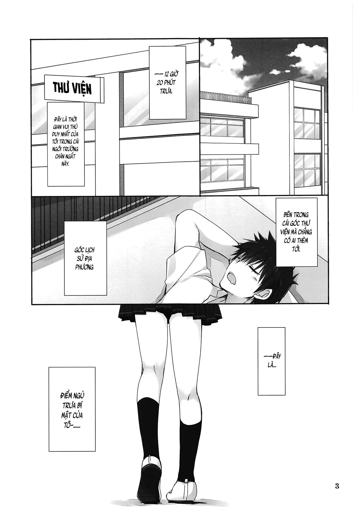 HentaiVN.net - Ảnh 3 - Giấc mơ trưa tại thư viện (nguyên tác) [Toshoshitsu no Hakuchuumu (original); 図書室の白昼夢 (オリジナル)] - Chap 1