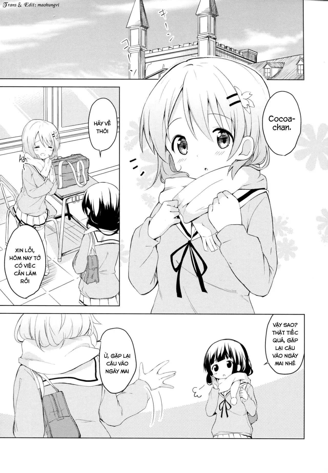 HentaiVN.net - Ảnh 3 - Gochisou wa Kokoa desu ka? (Gochuumon wa Usagi desu ka?) - Chap 1