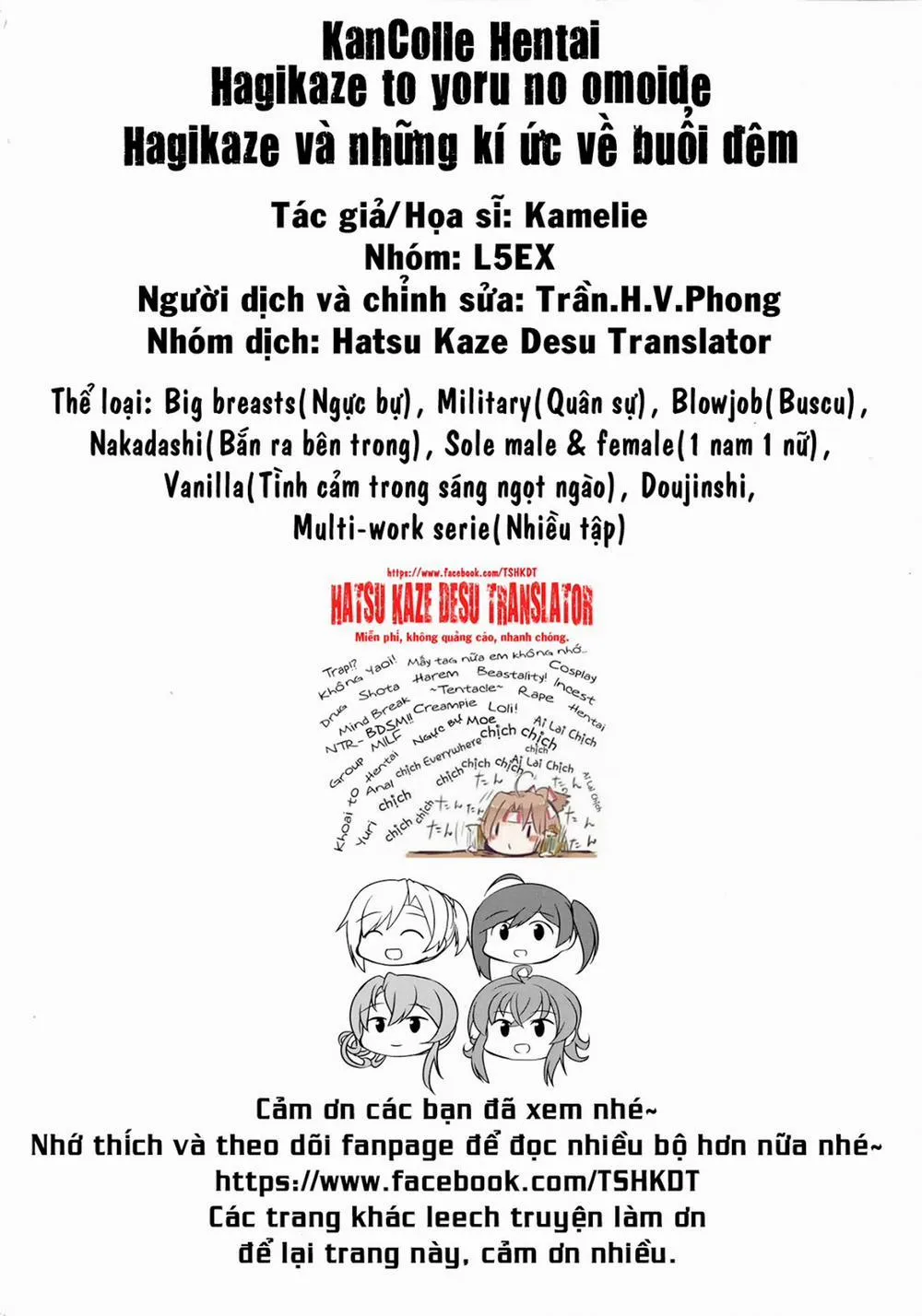 HentaiVN.net - Ảnh 29 - Hagikaze To Yoru No Omoide (Kantai Collection) - Chap 1
