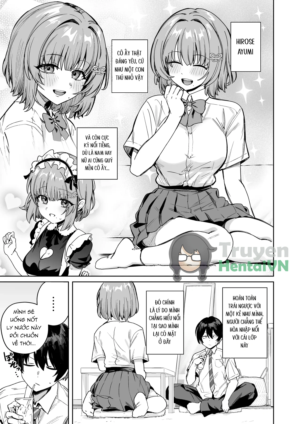 HentaiVN.net - Ảnh 7 - Class de Kakure Ninki no Hirose-san ga Guigui kuru! - Chap 1