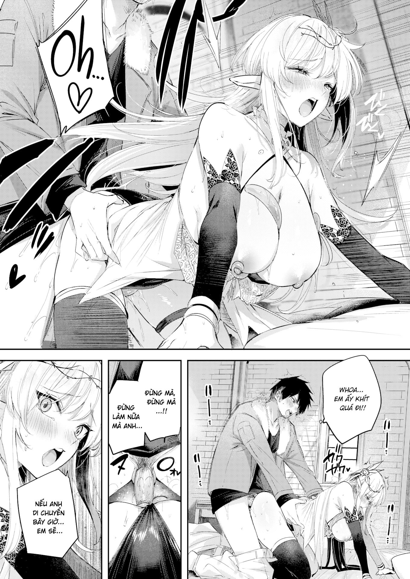 HentaiVN.net - Ảnh 23 - Cuộc Chạm Trán Của Chàng Thợ Săn Đơn Độc Trong Khu Rừng Yêu Tinh [Dokushinn Hunter no Deai ha Elf no Mori de ;独身ハンターの出逢いはエルフの森で] - Chap 4