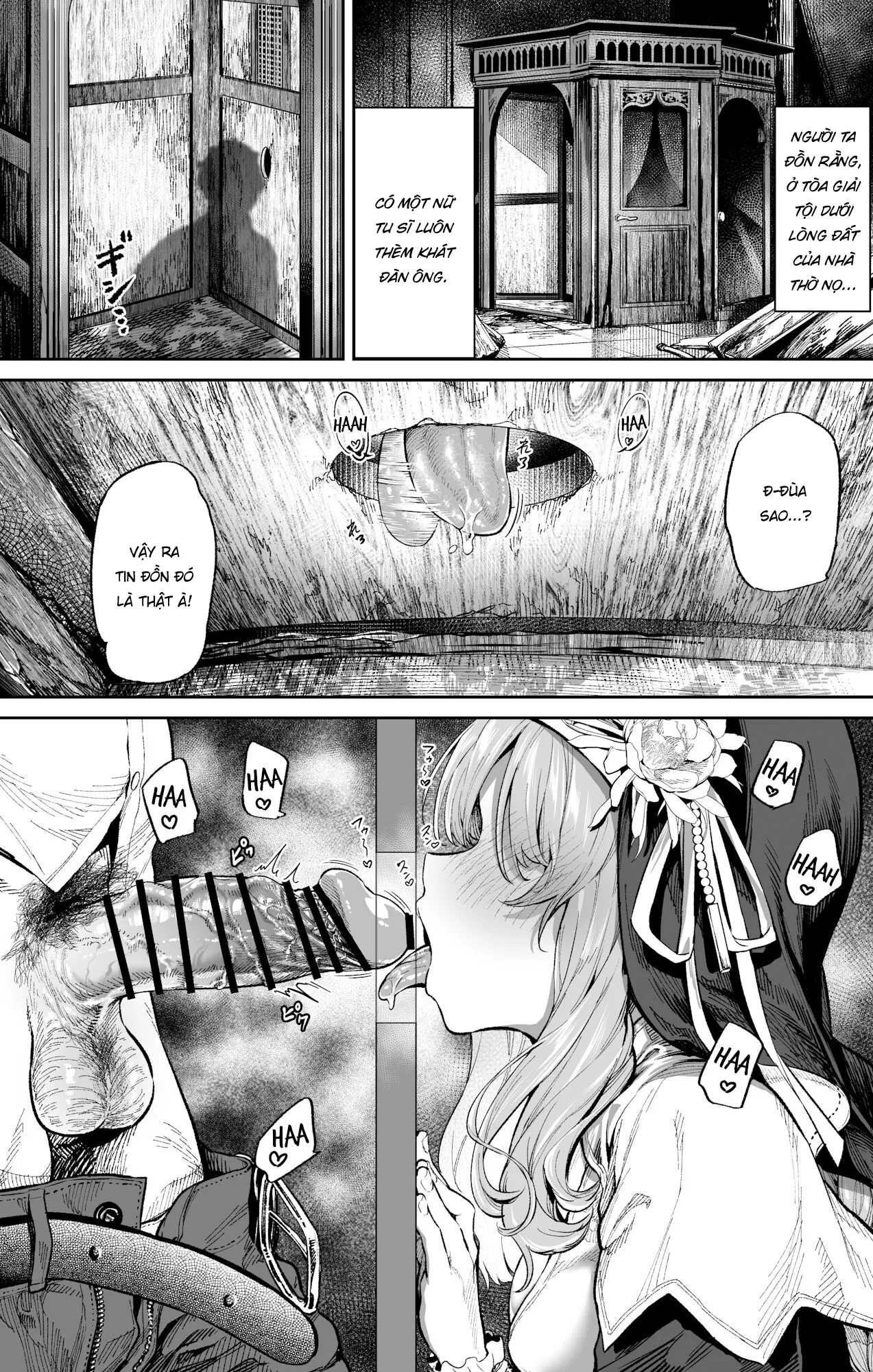 HentaiVN.net - Ảnh 3 - Lỗ xưng tội [The Confession Hole, Zangeshitsu no Ana, 懺悔室の穴] - Chap 1
