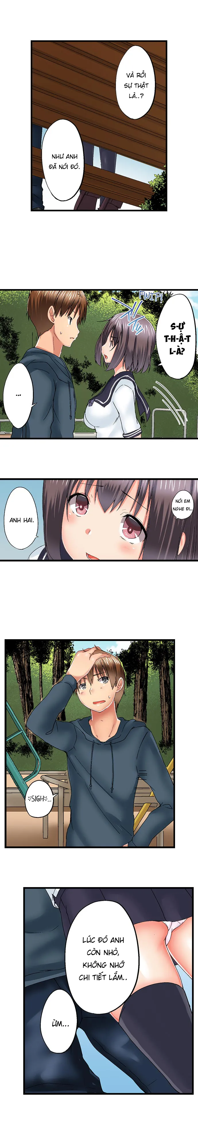 HentaiVN.net - Ảnh 10 - Anh trai trượt vào trong tôi khi tắm chung [Overflow | Jitsu Wa Ima Haittemasu.... Ofuro De Onii-Chan No Katai Are Ga...] - Chap 49