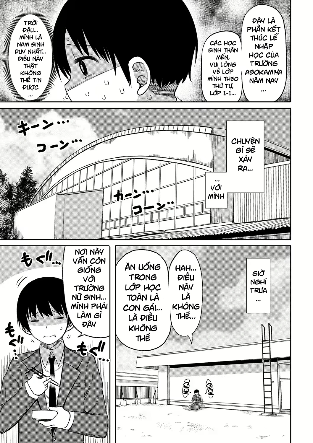 HentaiVN.net - Ảnh 5 - Kotoshi kara Kyougaku no Gakkou ni Nyuugaku shitara Otoko ga Boku dake datta - Chap 1