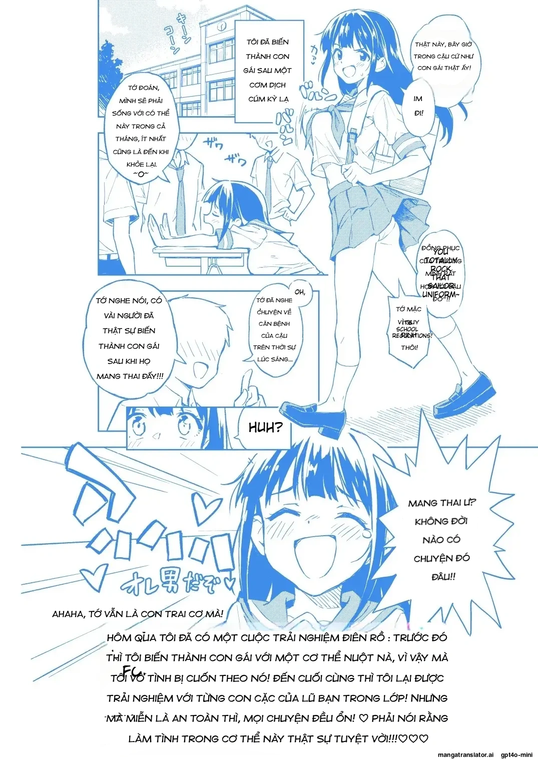 HentaiVN.net - Ảnh 3 - Miễn là tôi không có thai trong 1 tháng, tôi sẽ trở lại là con trai! - Chap 3