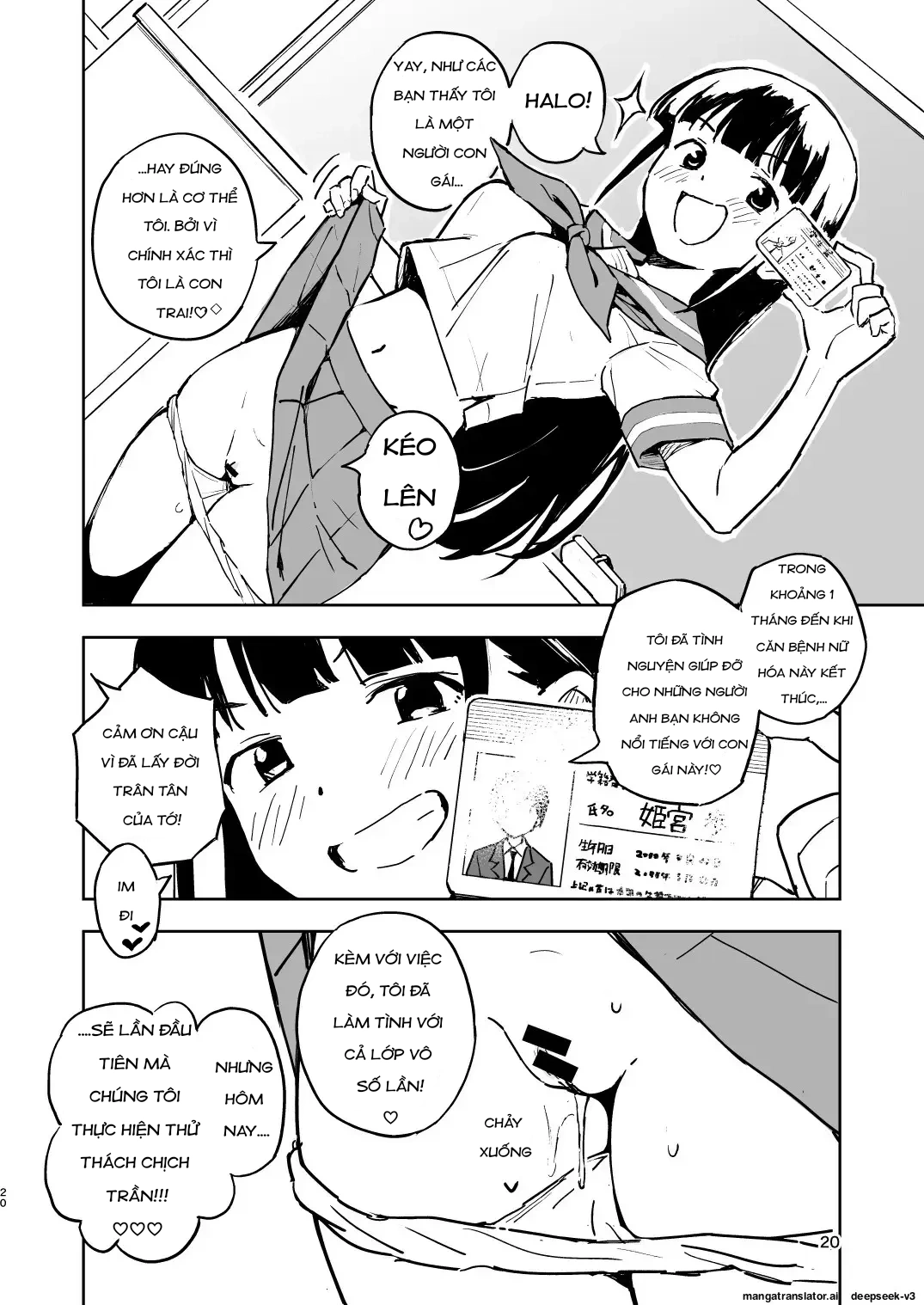 HentaiVN.net - Ảnh 20 - Miễn là tôi không có thai trong 1 tháng, tôi sẽ trở lại là con trai! - Chap 4