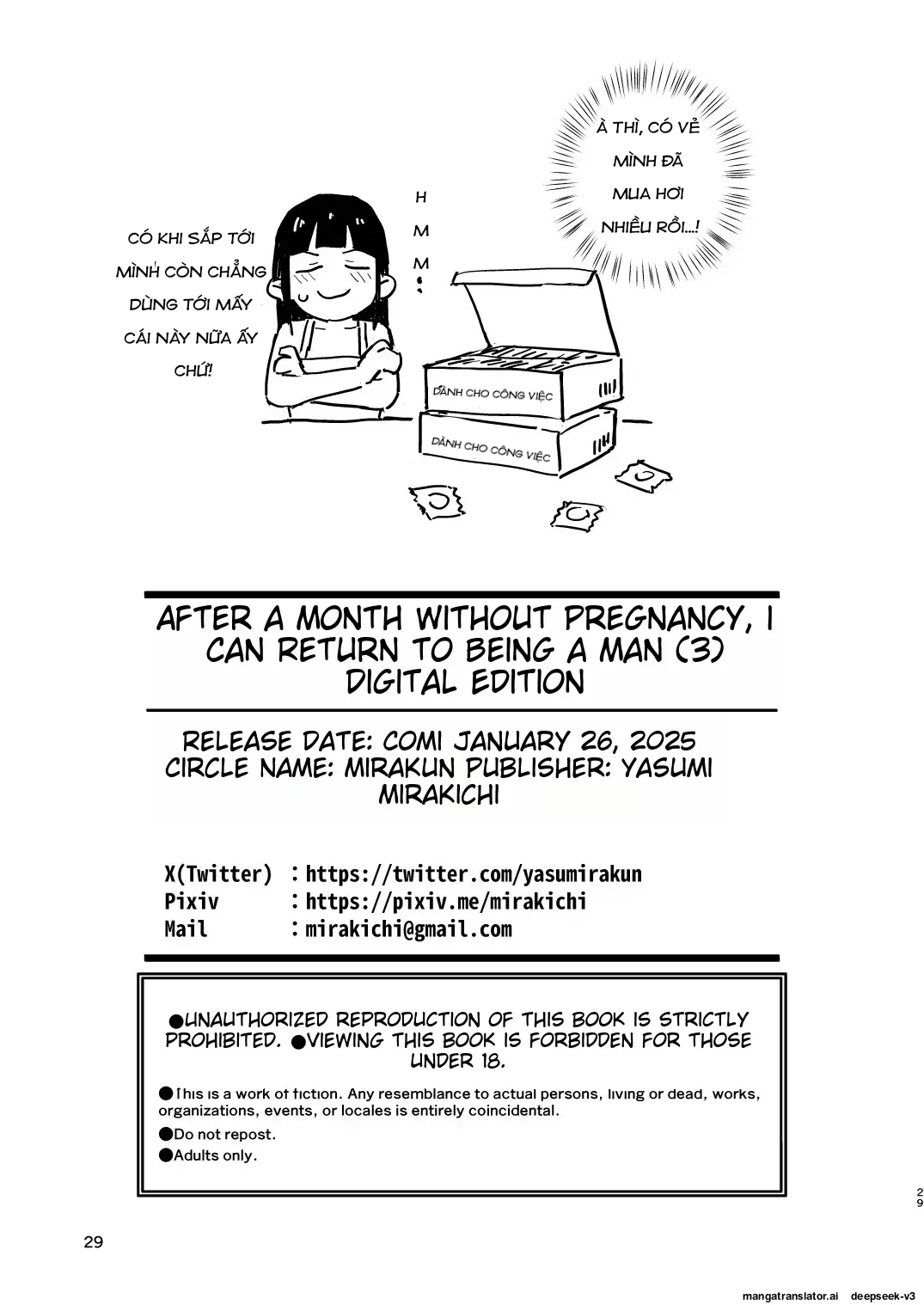 HentaiVN.net - Ảnh 29 - Miễn là tôi không có thai trong 1 tháng, tôi sẽ trở lại là con trai! - Chap 4