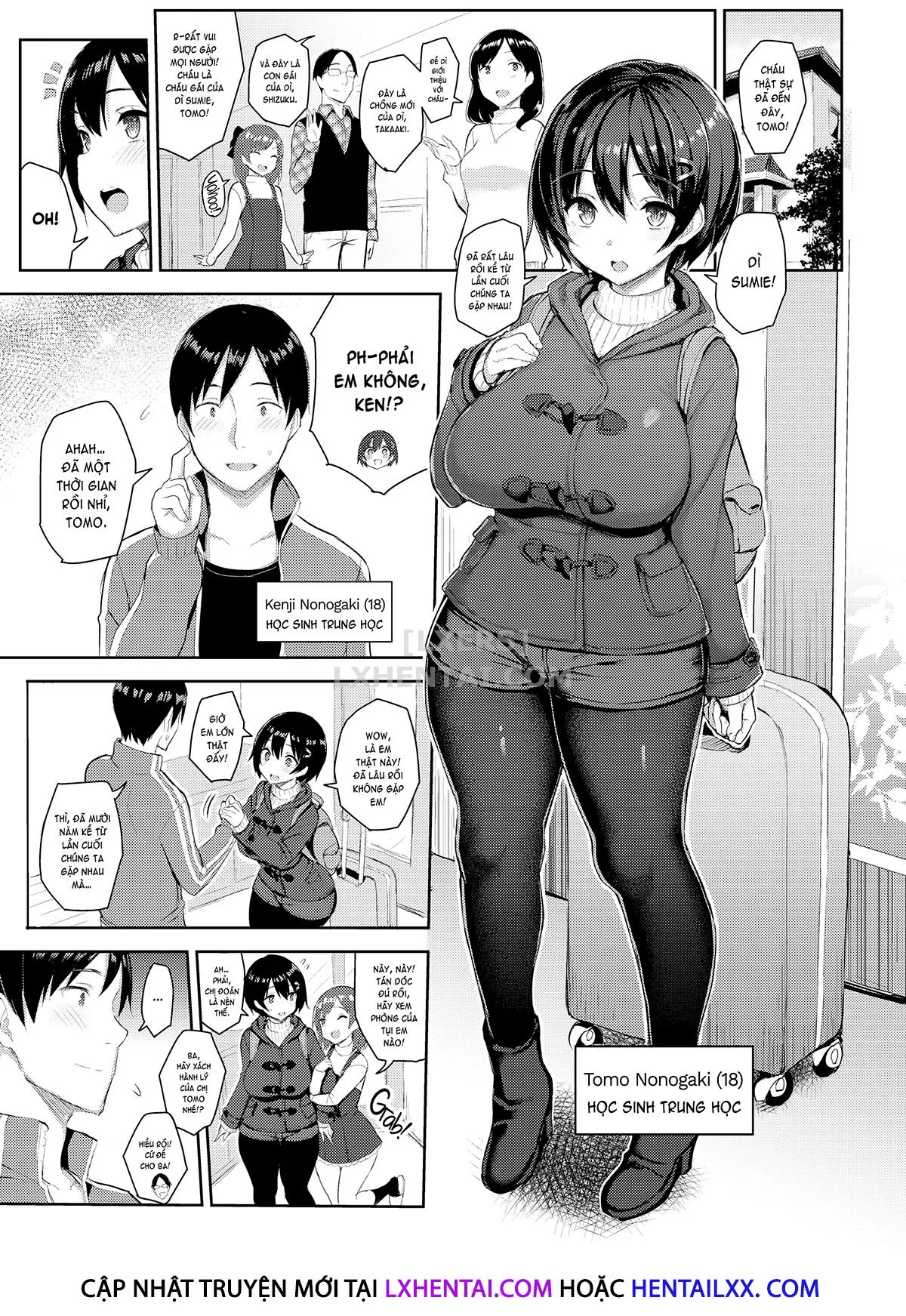 HentaiVN.net - Ảnh 5 - Holiday with My Busty Cousin - Chap 1