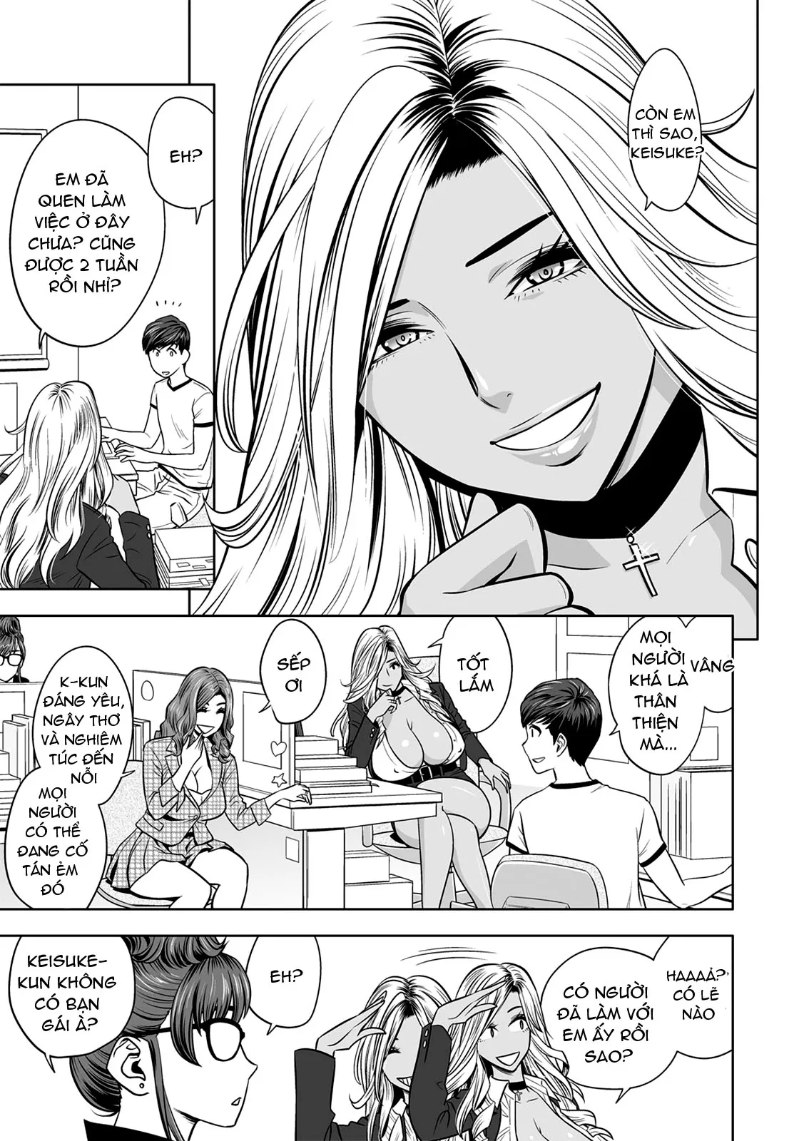 HentaiVN.net - Ảnh 10 - Gal Ane Shachou to Harem Office ~SEX wa Gyoumu ni Fukumimasu ka? - Chap 1
