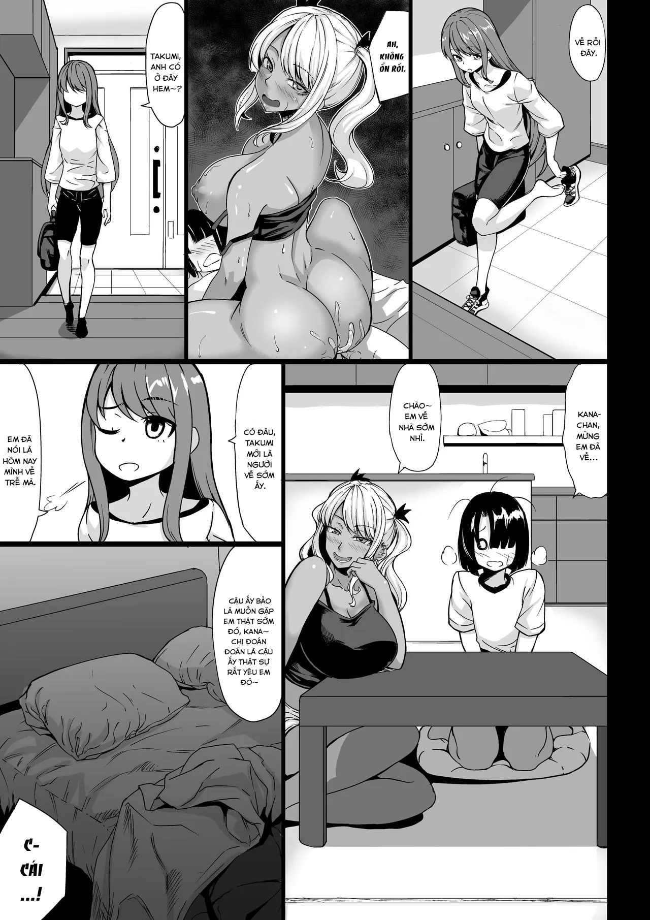 HentaiVN.net - Ảnh 27 - Bạn thích ở bên cô bạn gái ngực lép, hay là một onee-san da ngăm ngực khủng? [A-Cup no Kanojo yori J-Cup no Kuro Gal no Onee-san no Hou ga Ii yo ne? | Would you rather be with] - Chap 1