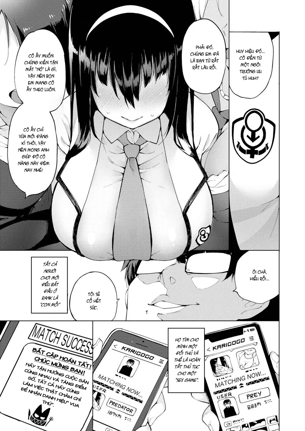 HentaiVN.net - Ảnh 4 - Karigogo ~ Lust Girl [App tìm bạn chịch] - Chap 1
