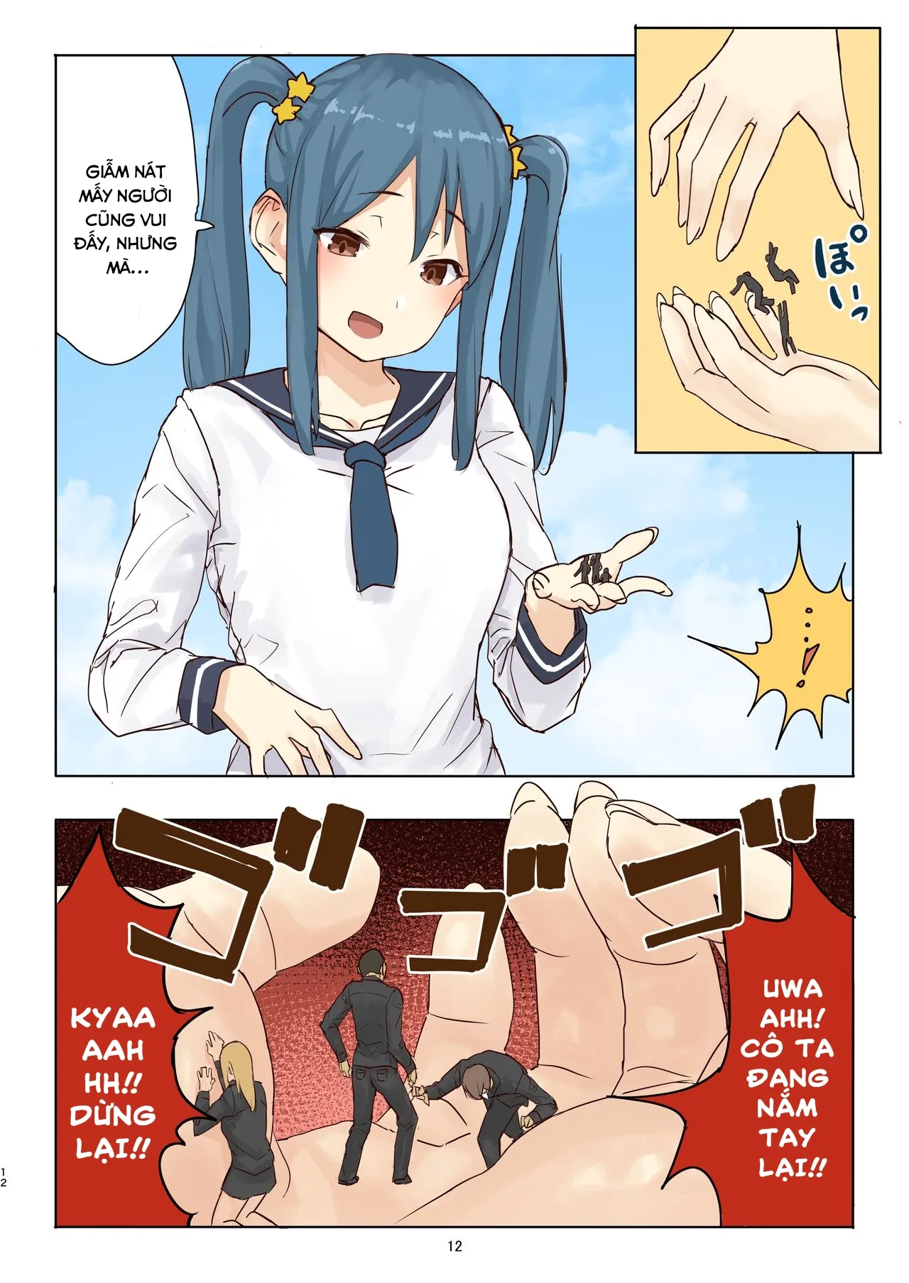 HentaiVN.net - Ảnh 12 - Đã đến lúc Fondue-chan chơi đùa cùng mọi người! [Zankoku Kyodai Musume Fondue-chan no Ecchi na Gyakusatsu] - Chap 1