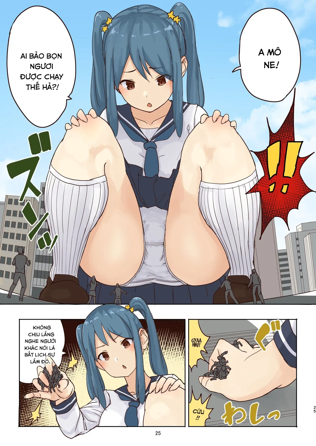 HentaiVN.net - Ảnh 25 - Đã đến lúc Fondue-chan chơi đùa cùng mọi người! [Zankoku Kyodai Musume Fondue-chan no Ecchi na Gyakusatsu] - Chap 1