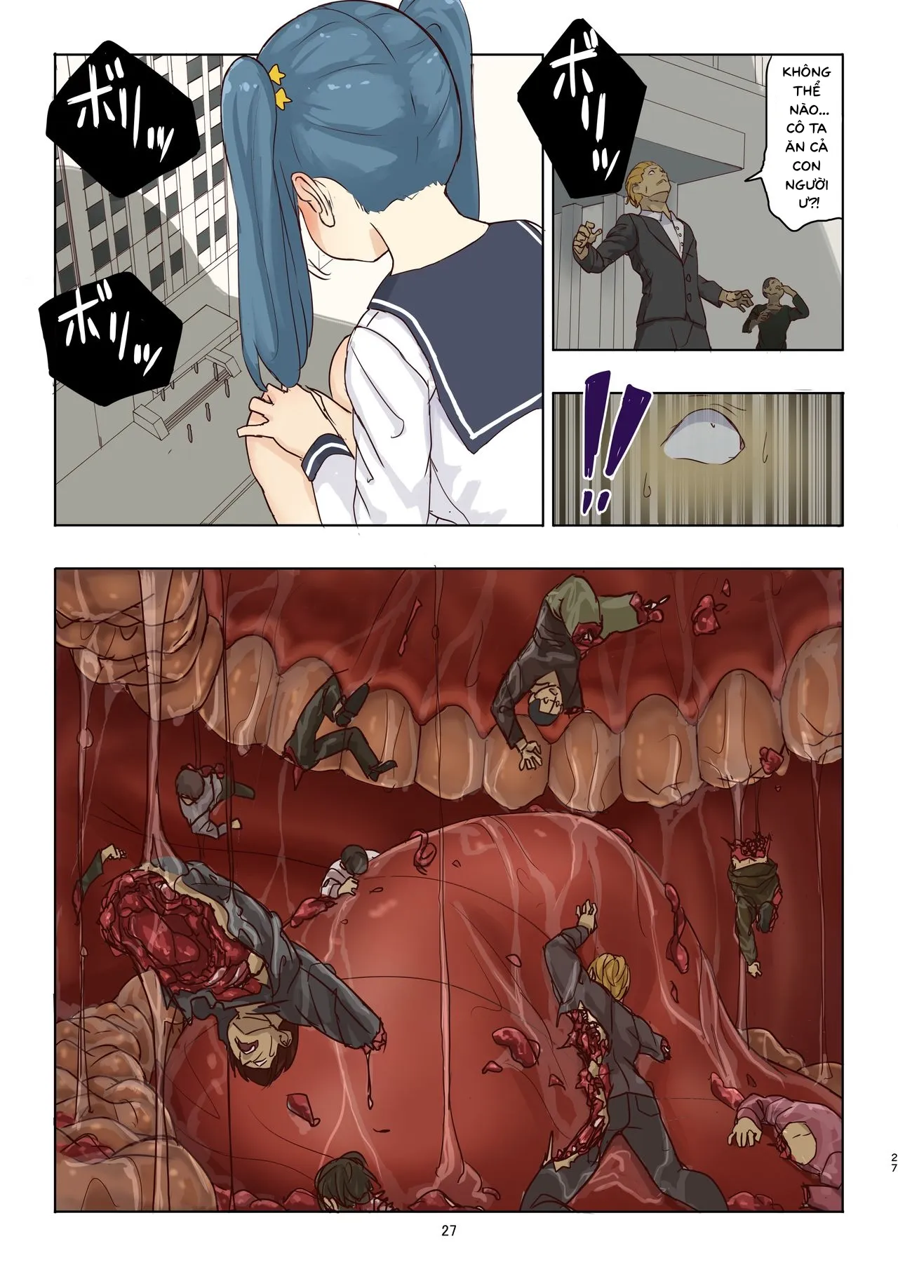 HentaiVN.net - Ảnh 27 - Đã đến lúc Fondue-chan chơi đùa cùng mọi người! [Zankoku Kyodai Musume Fondue-chan no Ecchi na Gyakusatsu] - Chap 1