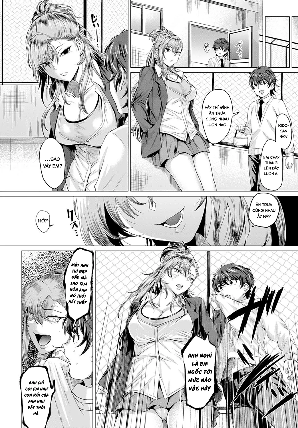 HentaiVN.net - Ảnh 9 - Boku to Furyou to Okujou de [On the Rooftop, with the Delinquent] - Chap 1