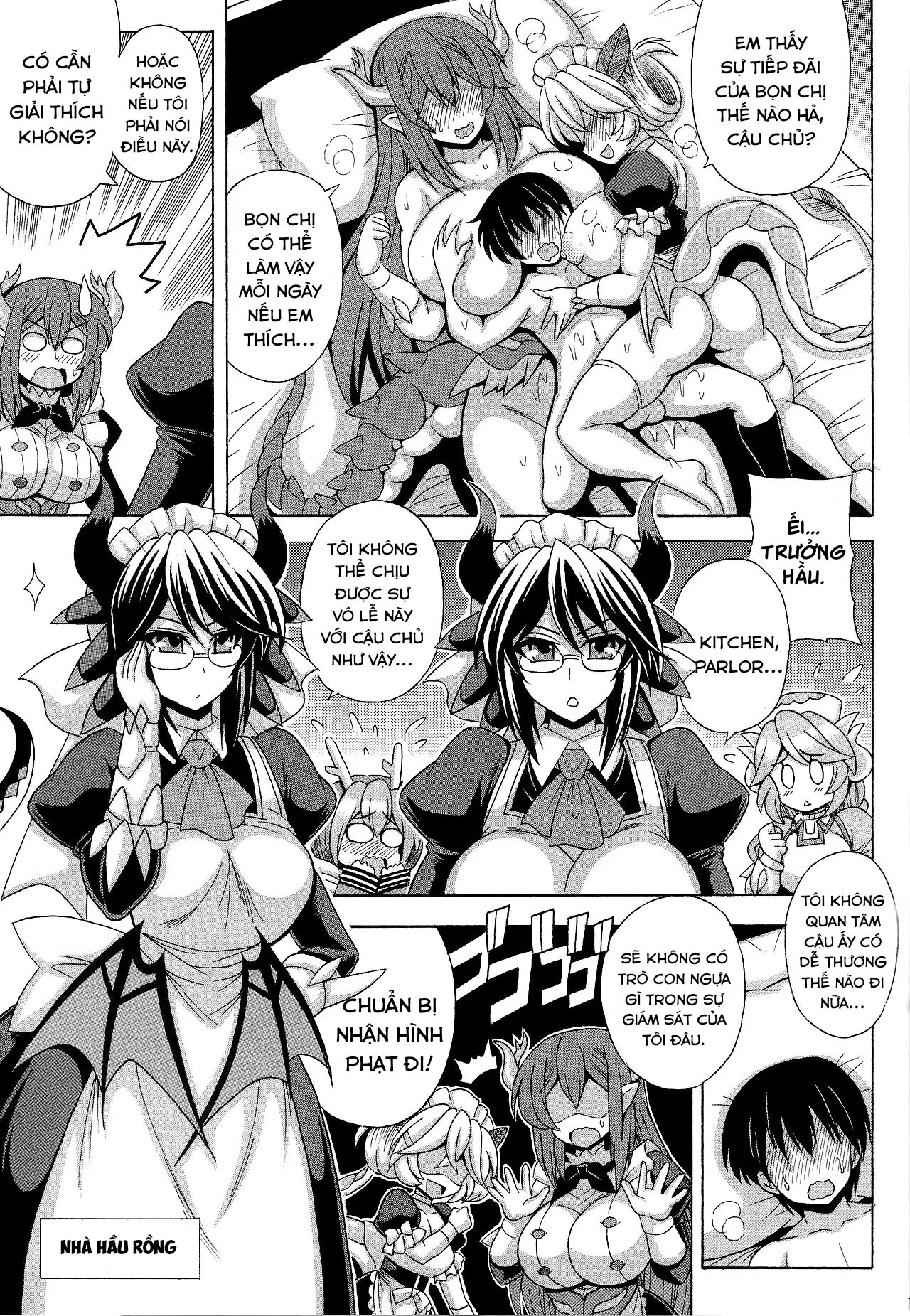 HentaiVN.net - Ảnh 20 - Cậu chủ nhỏ trai zin và lần đầu của những cô hầu rồng [Dotei Botchan to Dragon Maid no Fudeoroshi] - Chap 1