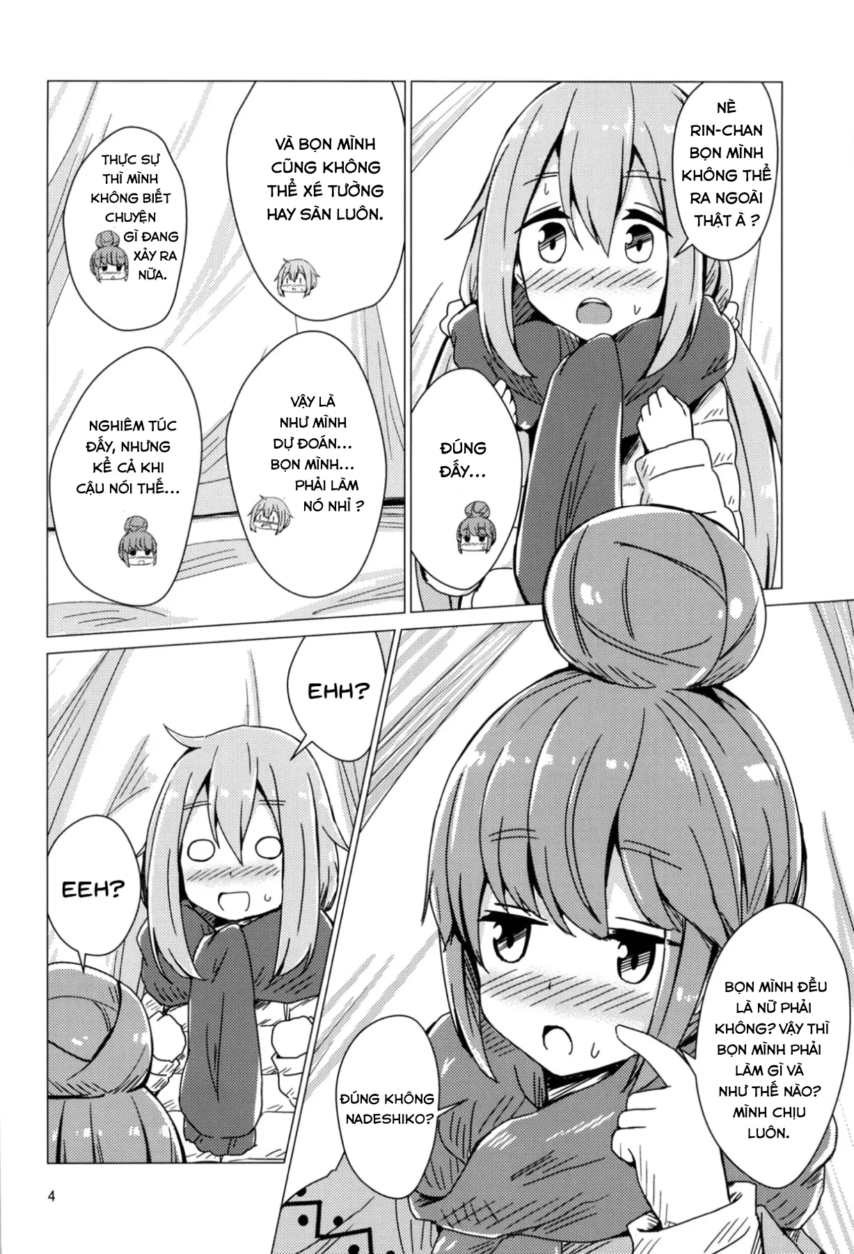 HentaiVN.net - Ảnh 3 - Sex Shinai to Derenai Tent ni Tojikomerareta NadeRin (Yuru Camp) [Nade And Rin Were Trapped Inside Their Tent Unless They Had Sex] - Chap 1