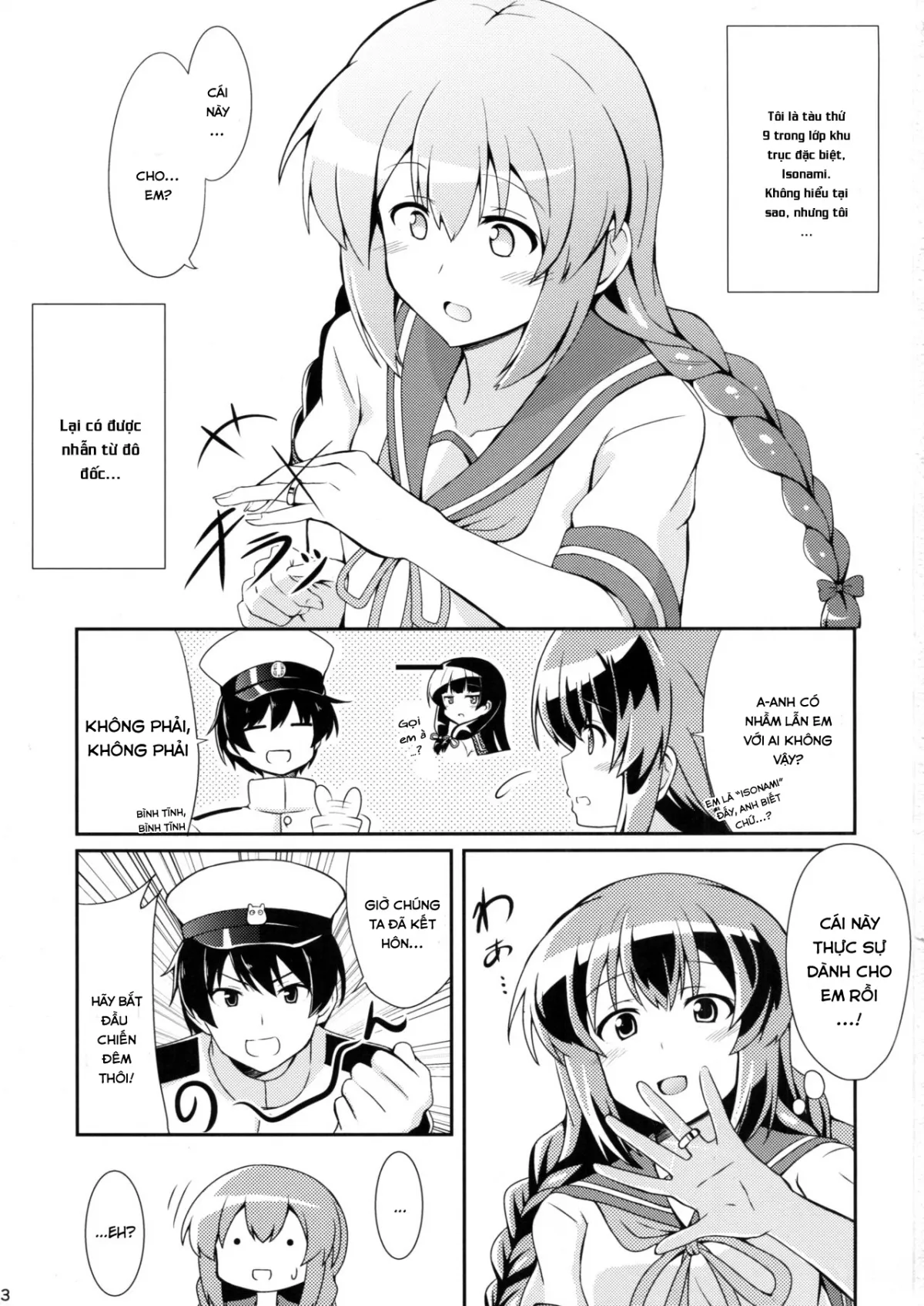 HentaiVN.net - Ảnh 3 - Isonami no Kekkon Shoya (Kantai Collection -KanColle-) [Isonami's First Night Marriage] - Chap 1