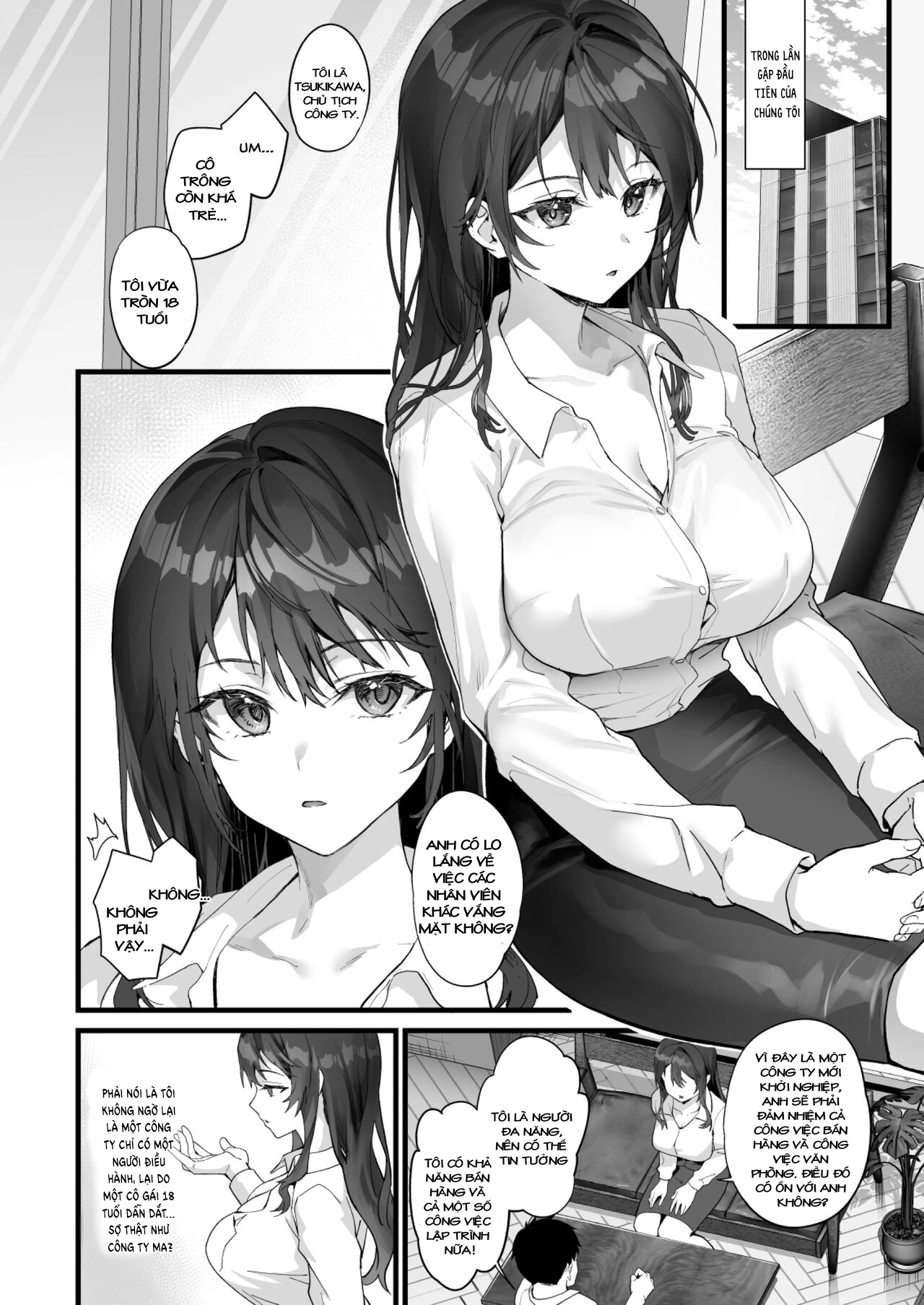 HentaiVN.net - Ảnh 4 - JK Chuutai Tsuyogari Shachou ga Buka no Fusei ni Make Midara ni Koshi o Furi Netoru made - Chap 1