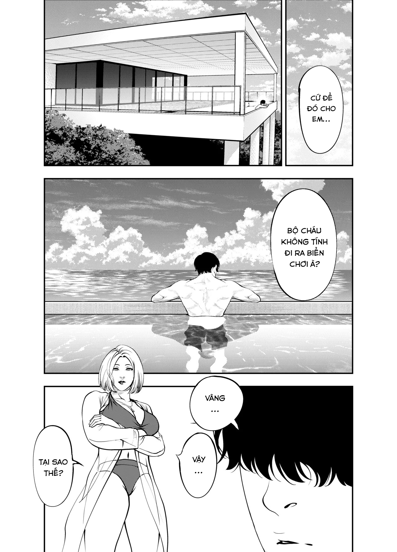 HentaiVN.net - Ảnh 6 - Oba-san to Uminoya de - Chap 1